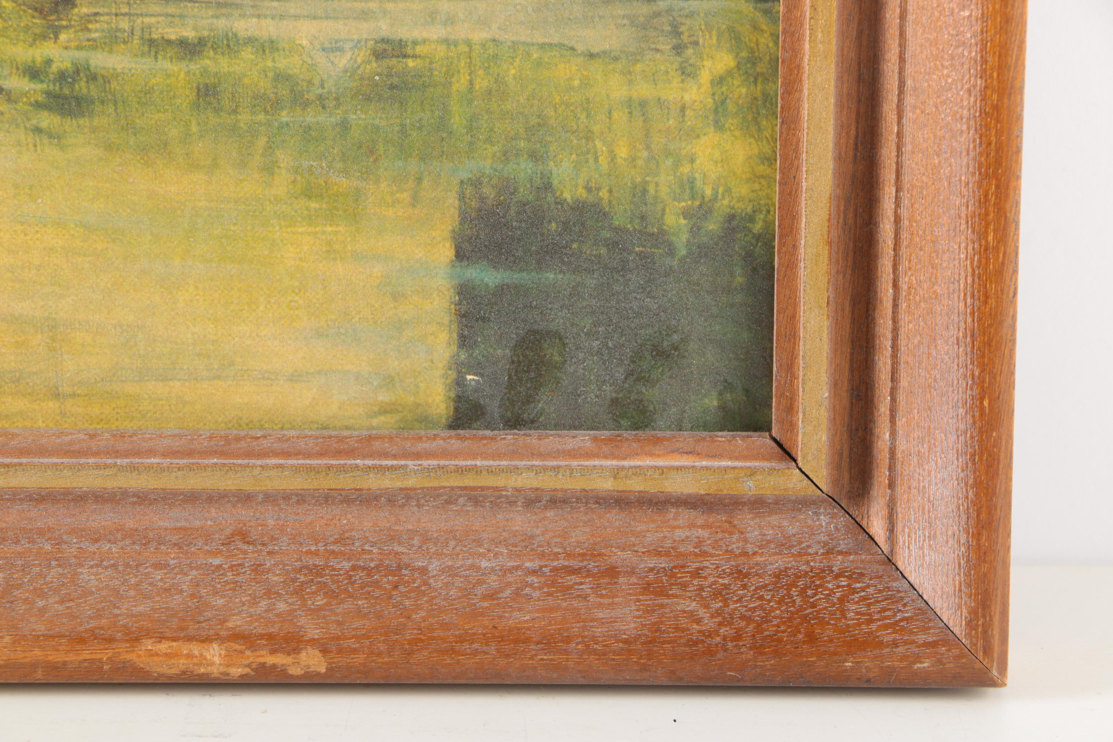 Lithograph on Cardboard After Gene Pelham "Peaceful Waters"