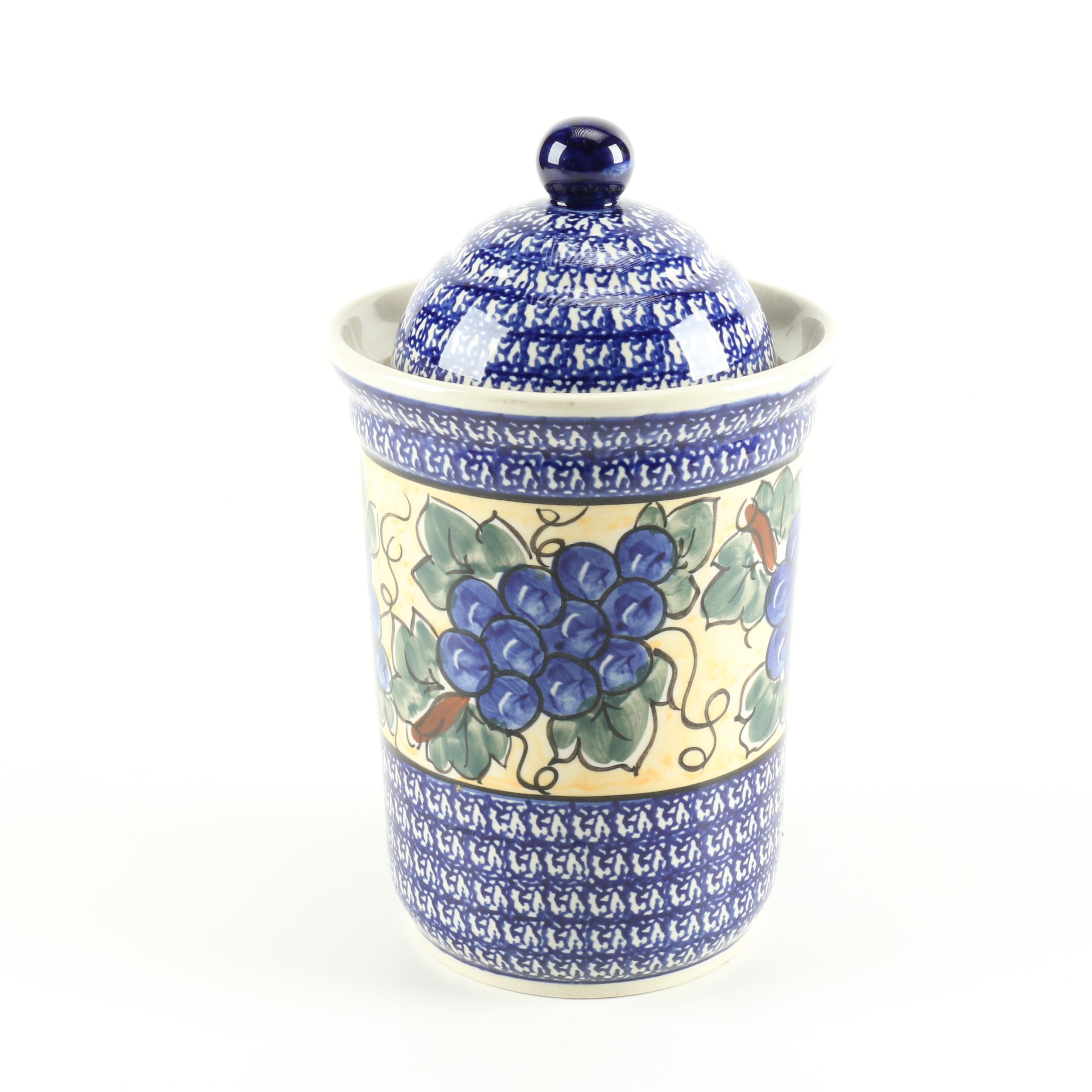 Boleslawiec  Pottery Ceramic Urn