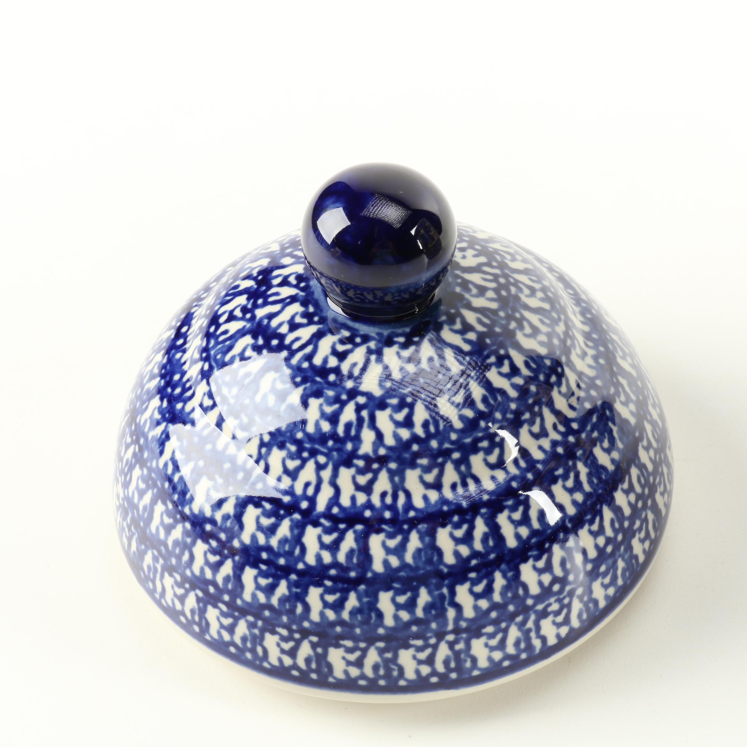 Boleslawiec  Pottery Ceramic Urn