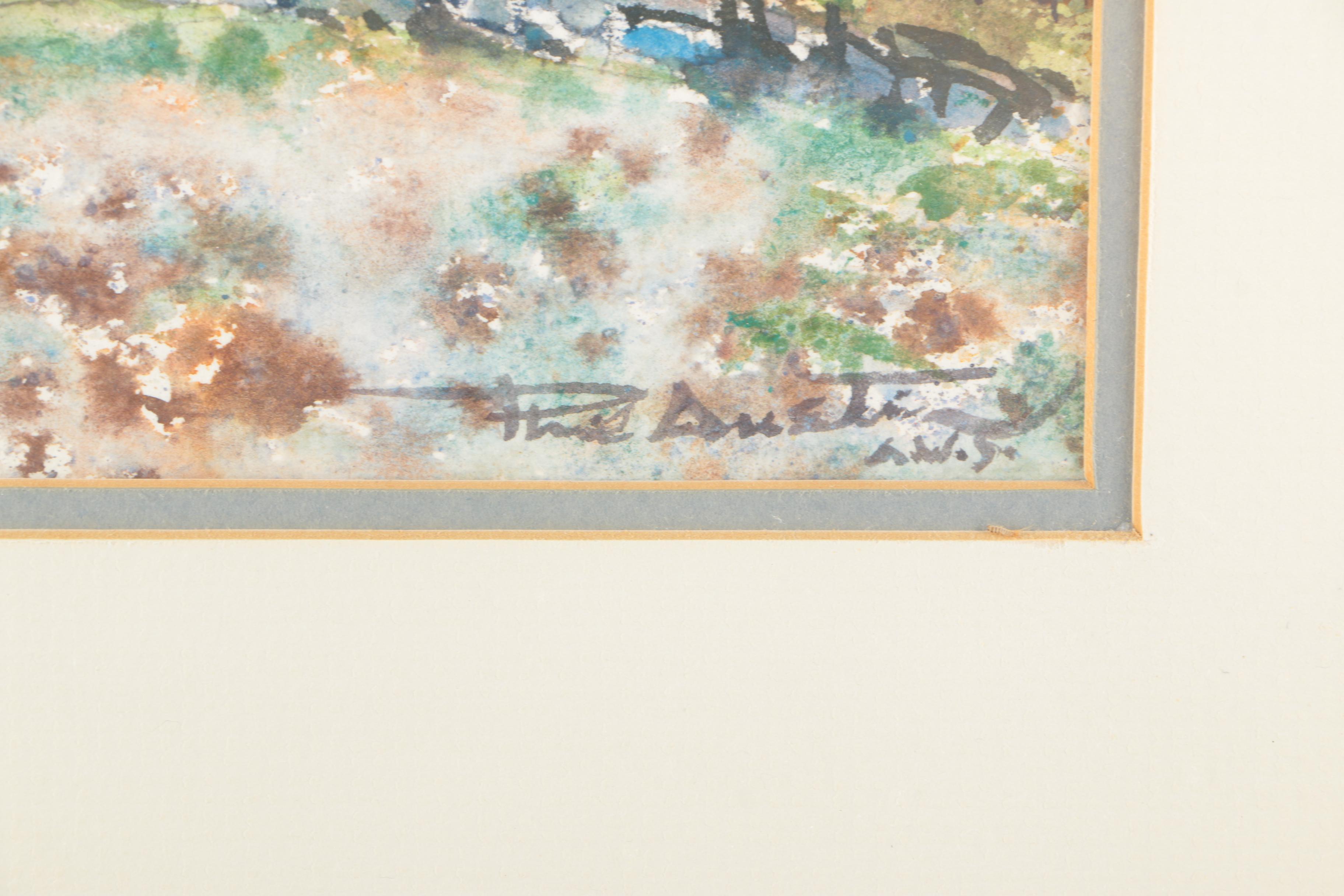 Phil Austin Watercolor on Paper "The Fence"