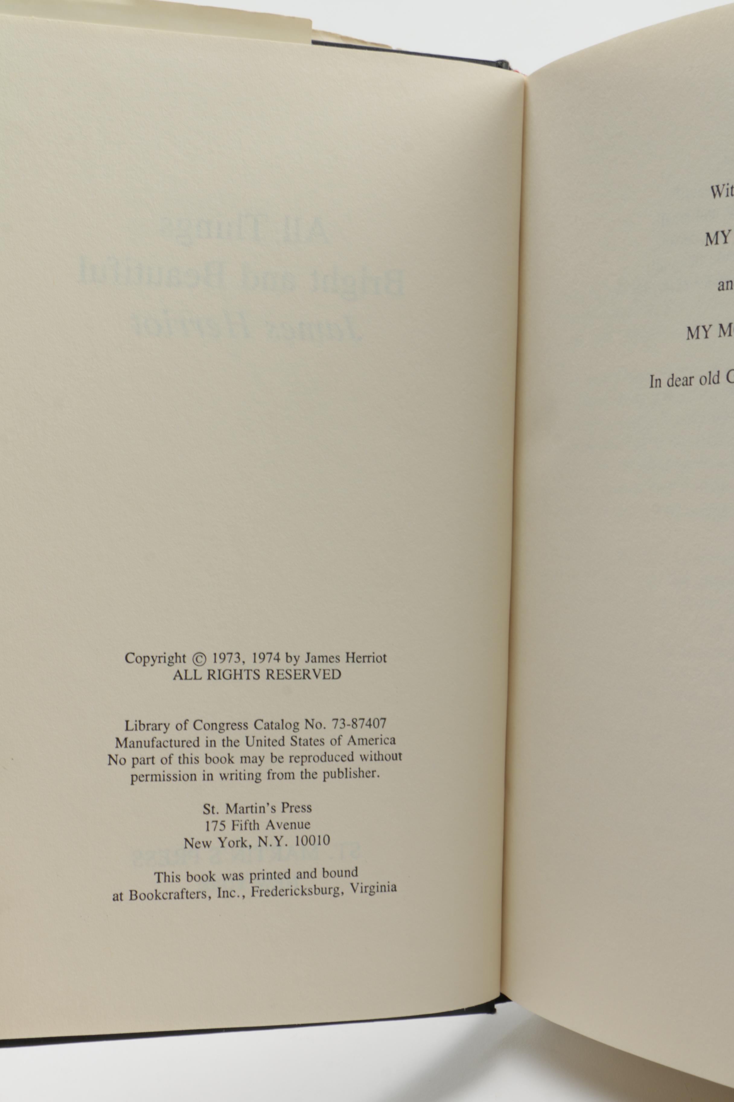 1970s "All Things Bright and Beautiful" and "All Creatures Great and Small" by James Herriot