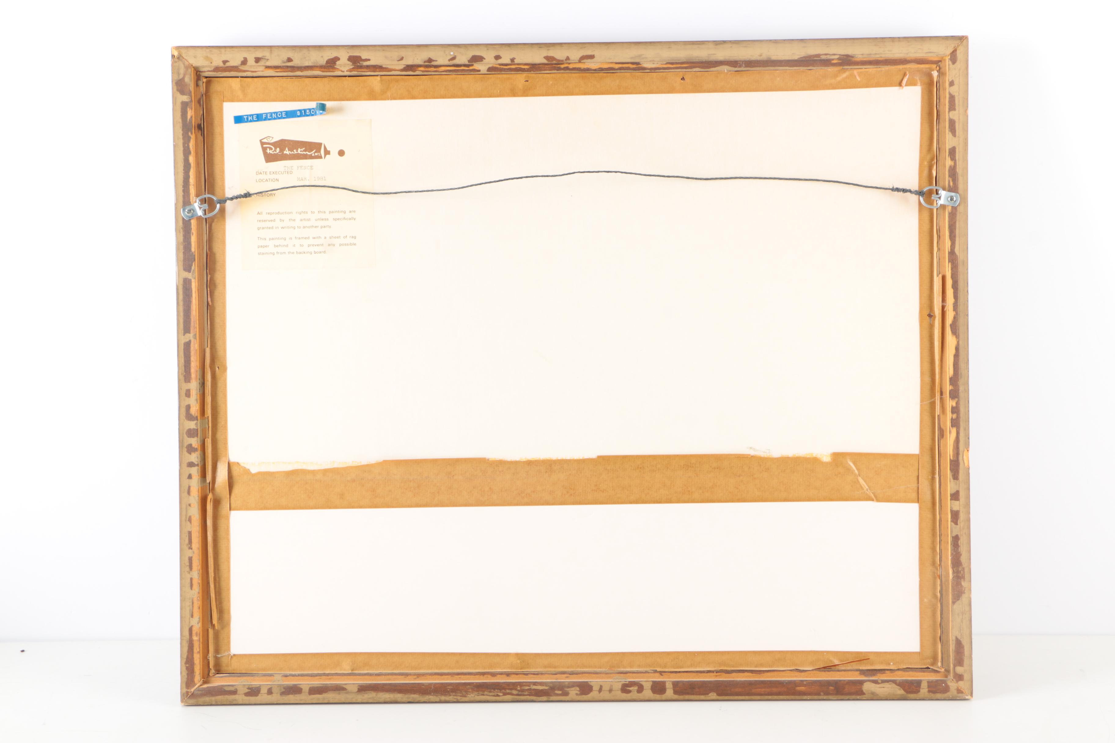 Phil Austin Watercolor on Paper "The Fence"