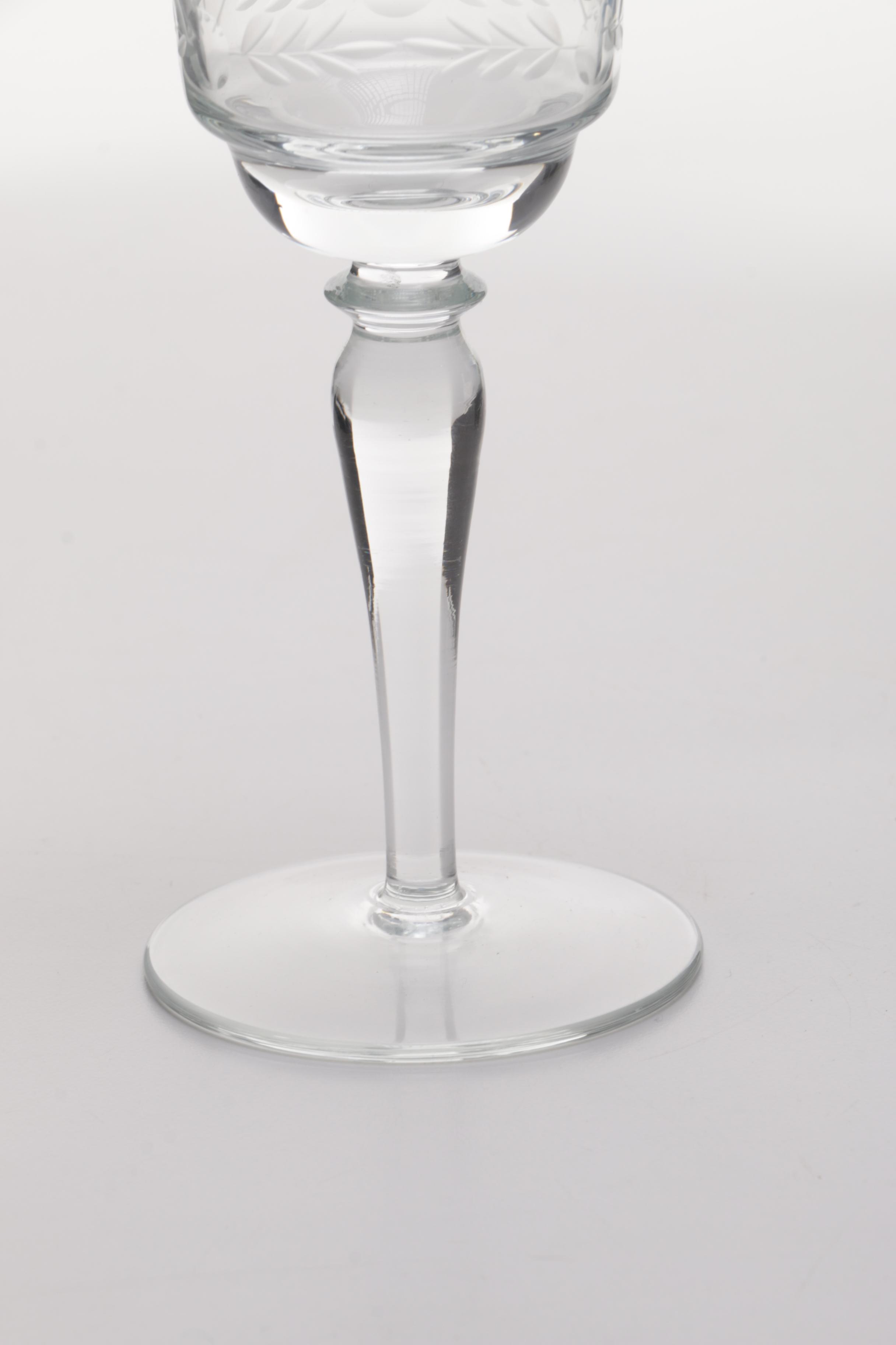 Floral Etched Wine Glasses