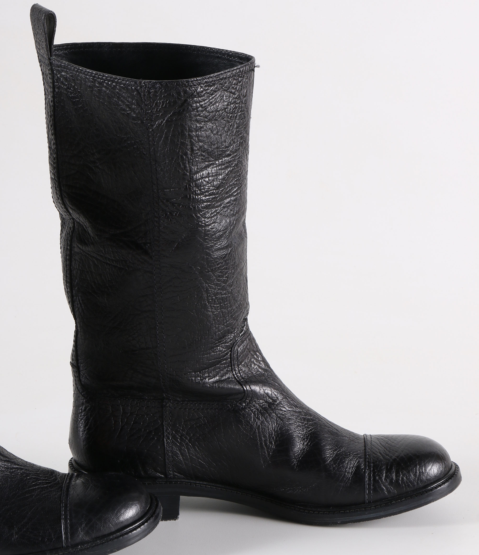 Tory Burch Black Leather Stowe Boots