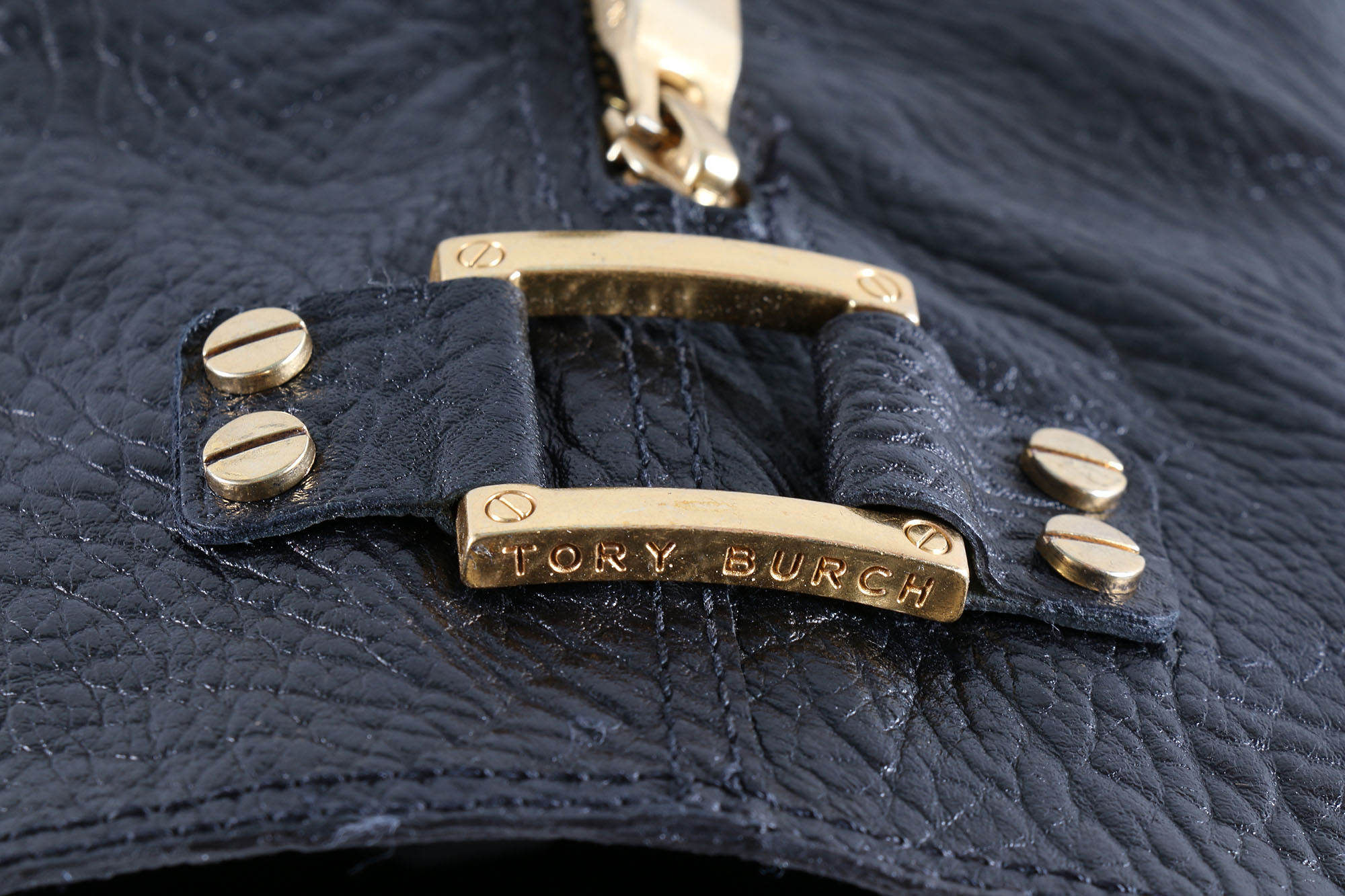 Tory Burch Black Leather Stowe Boots