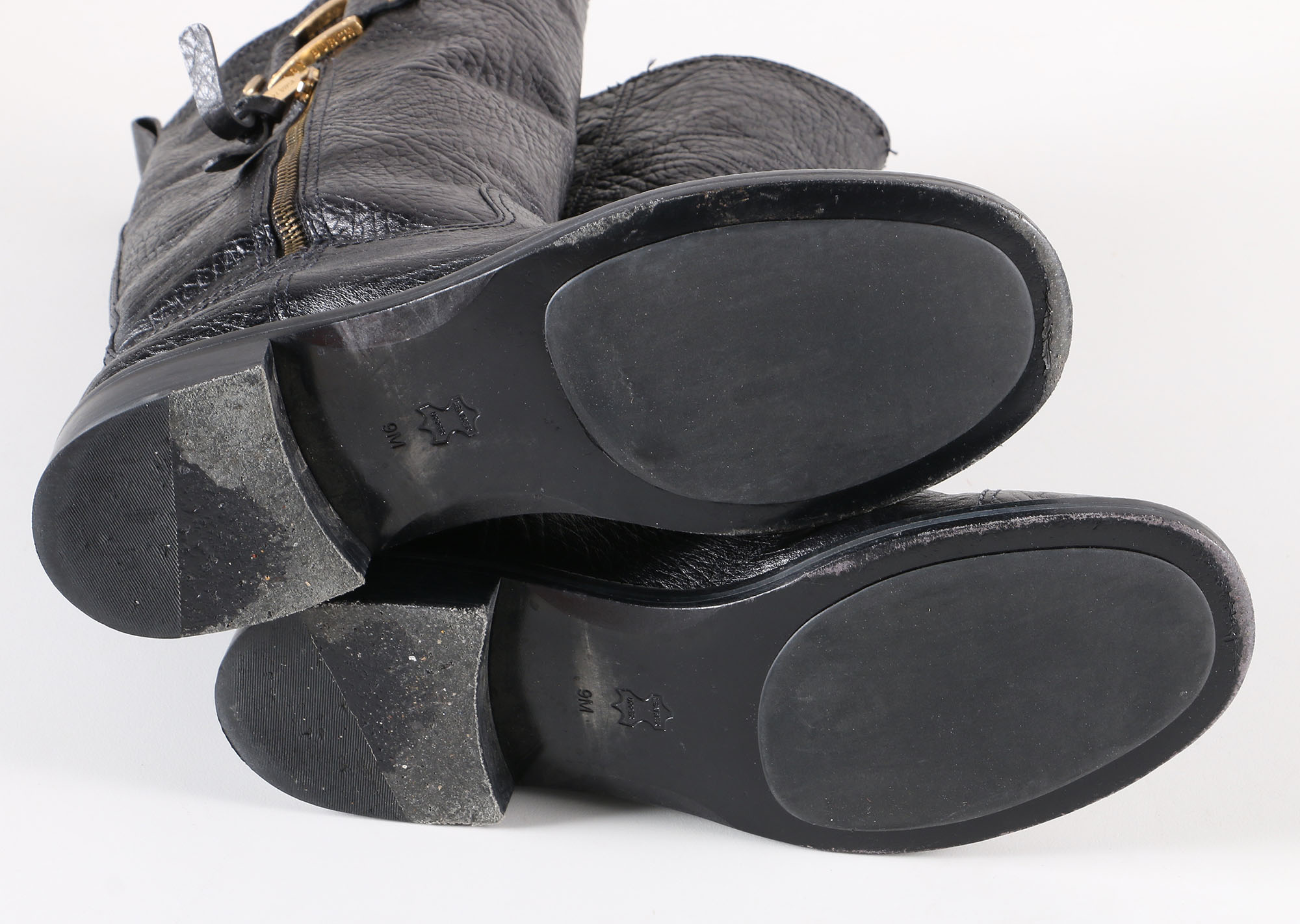 Tory Burch Black Leather Stowe Boots