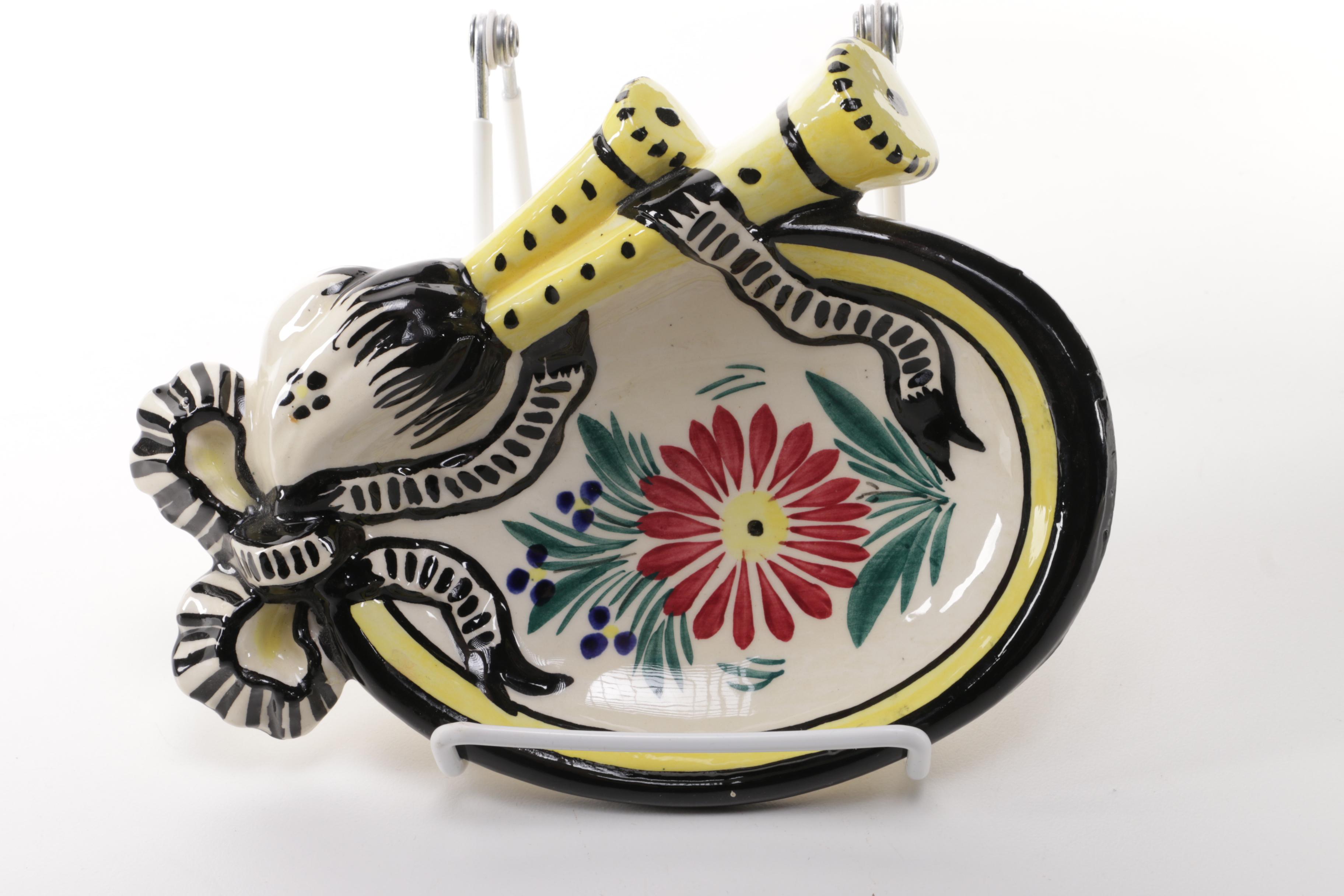 Quimper Ceramic Butter Dish