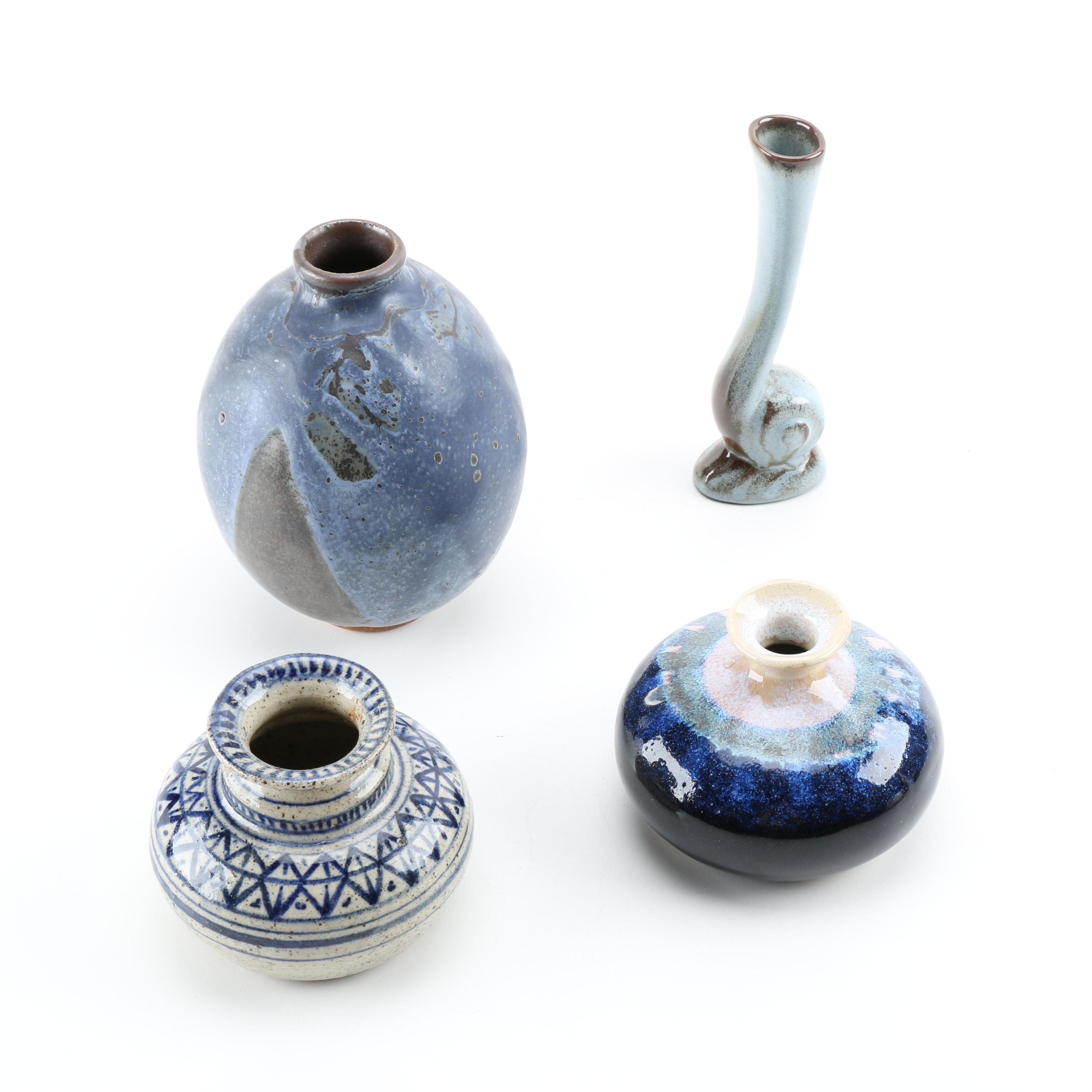 Assortment of Signed Pottery and a Frankoma Vase