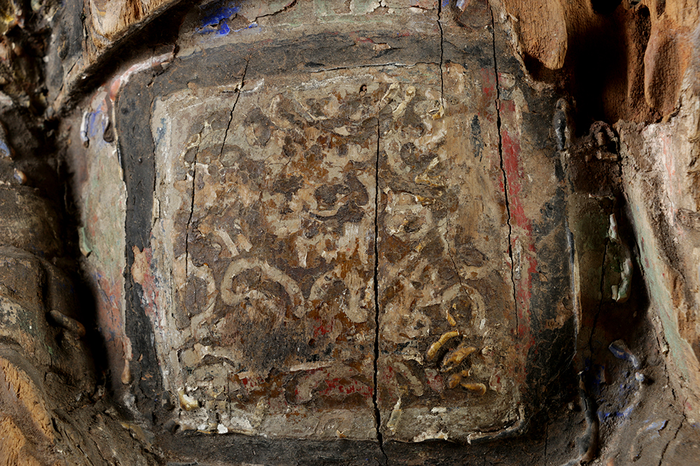 Chinese Polychrome Carved Wood Court Official Temple Figure