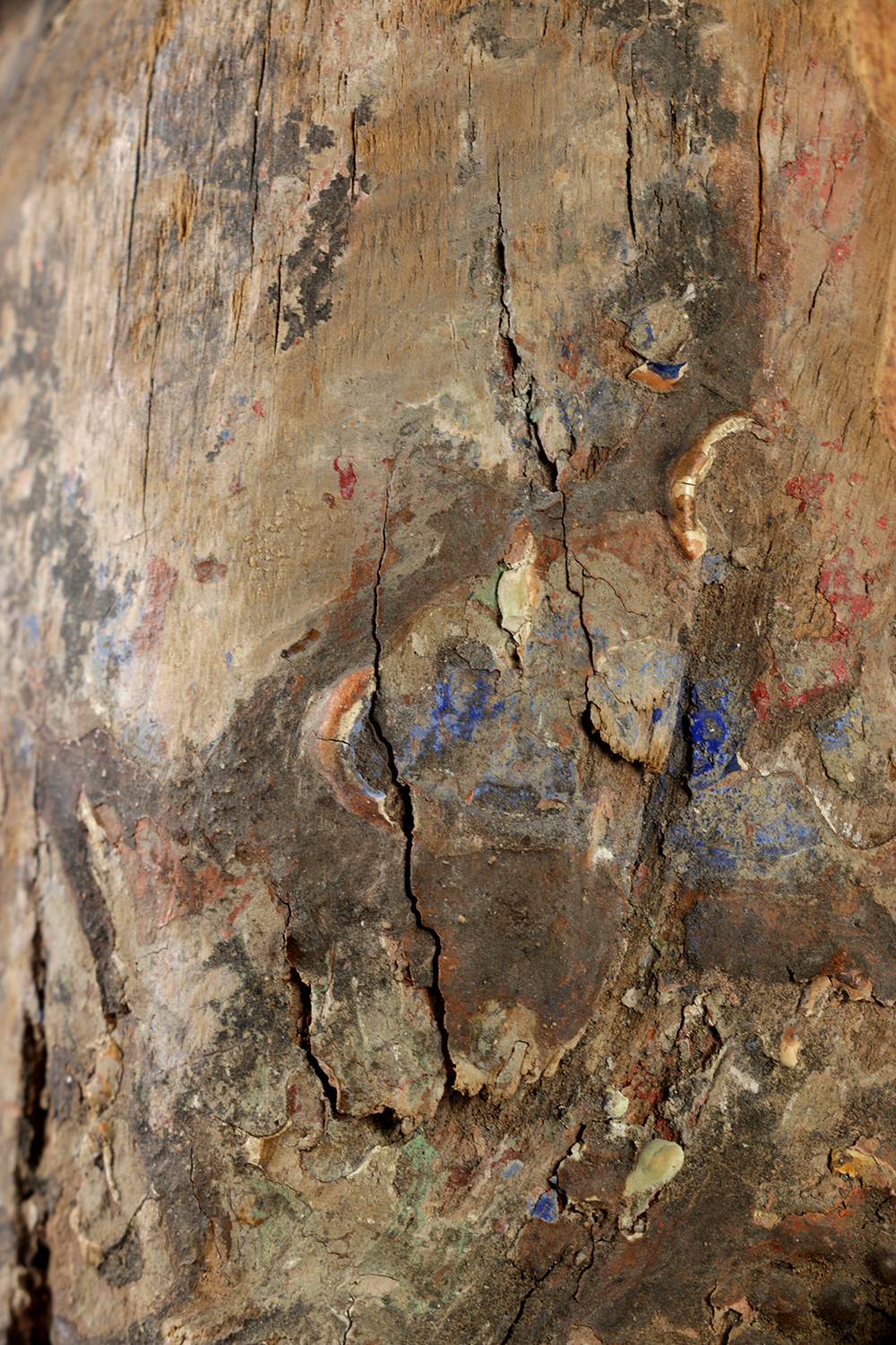 Chinese Polychrome Carved Wood Court Official Temple Figure