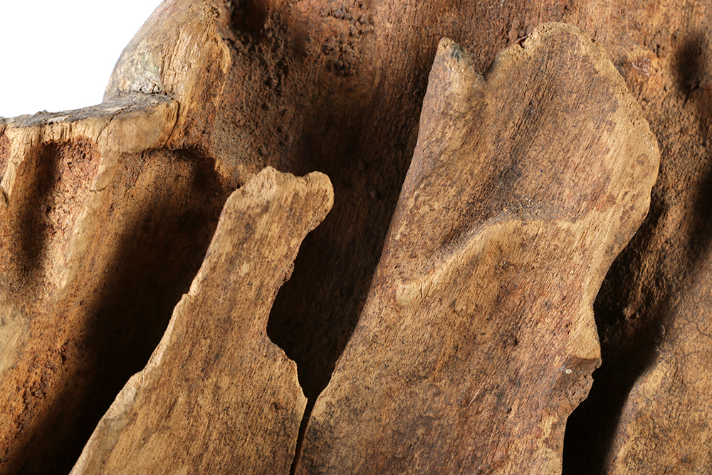 Chinese Polychrome Carved Wood Court Official Temple Figure