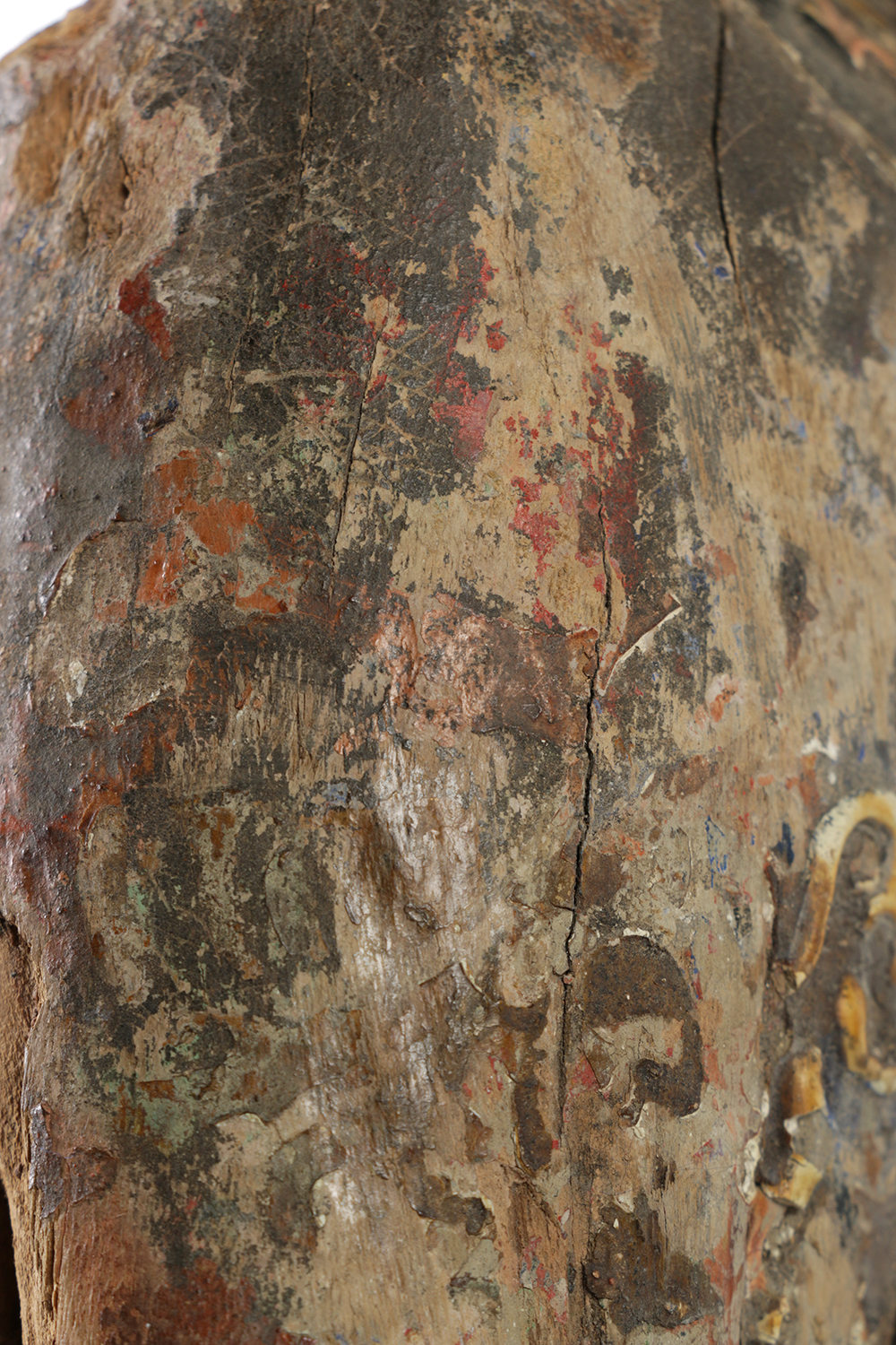 Chinese Polychrome Carved Wood Court Official Temple Figure