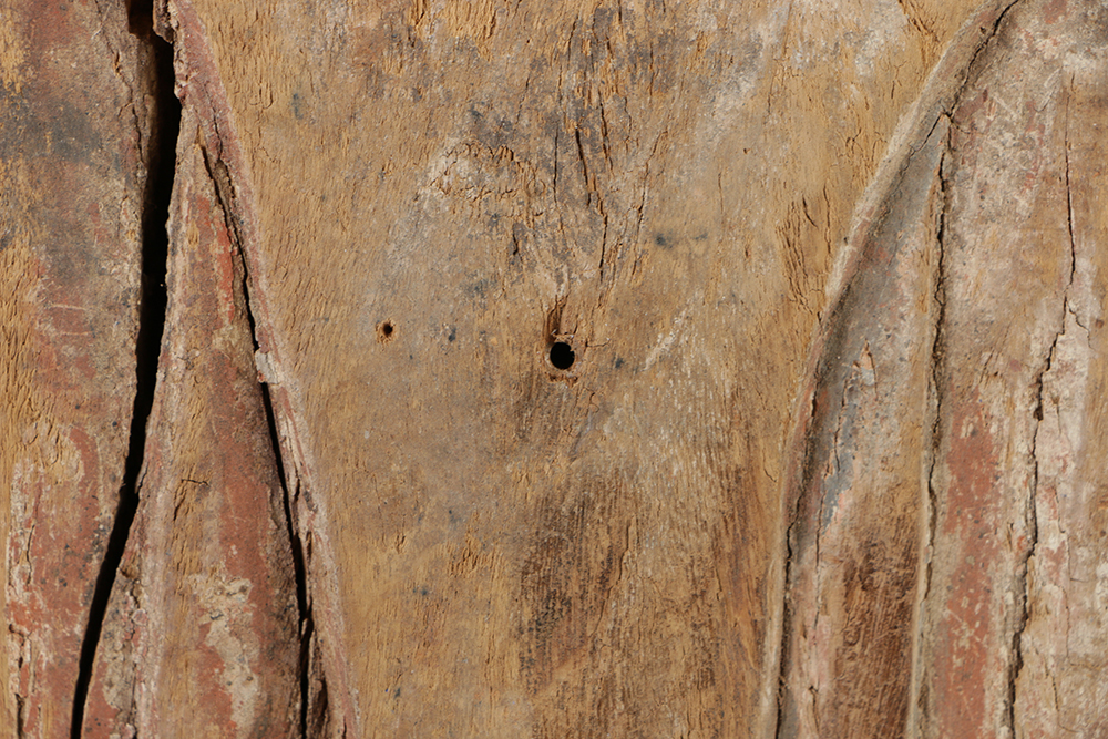 Chinese Polychrome Carved Wood Court Official Temple Figure