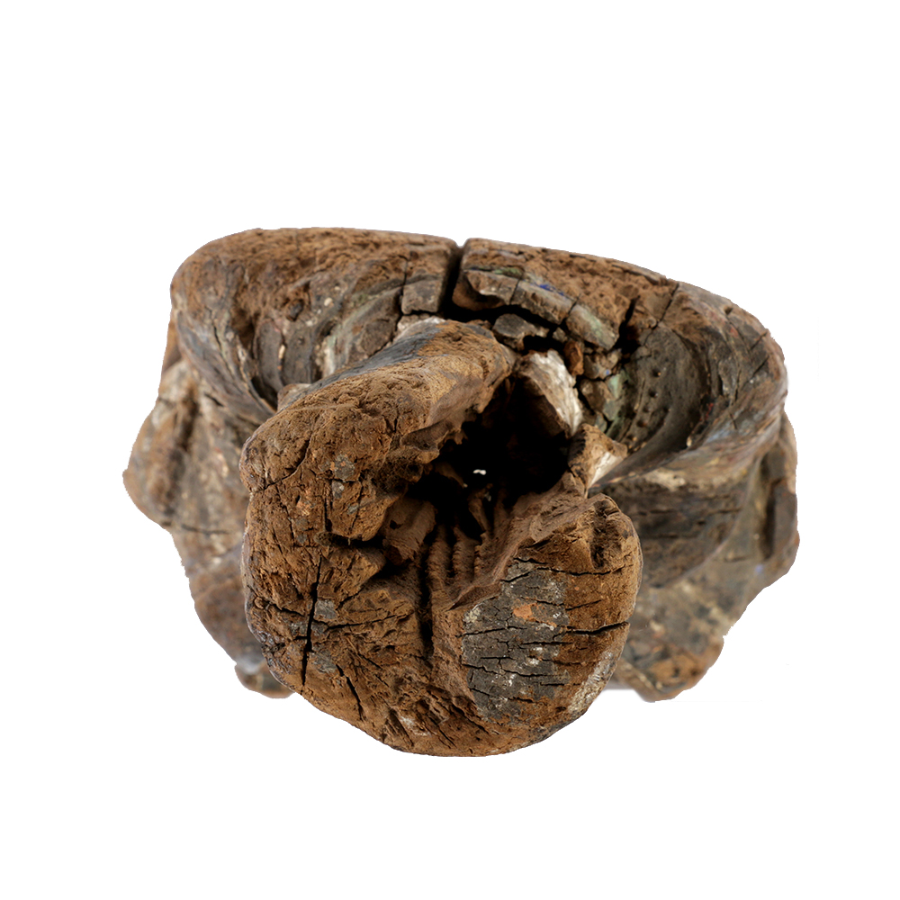 Chinese Polychrome Carved Wood Court Official Temple Figure