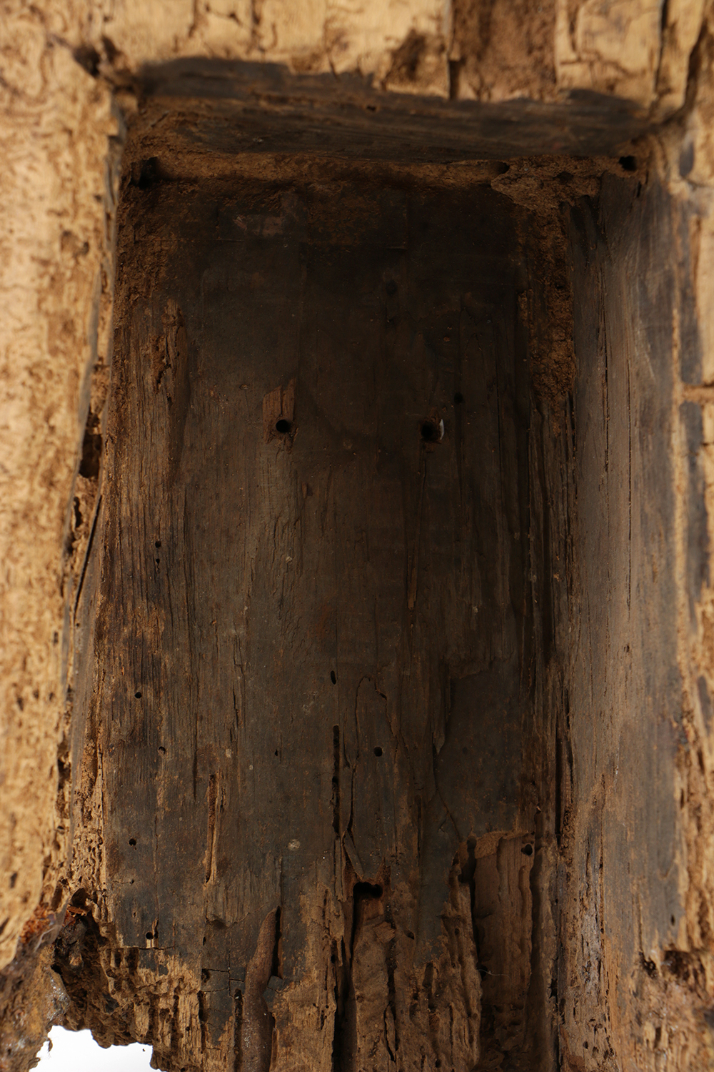 Chinese Polychrome Carved Wood Court Official Temple Figure