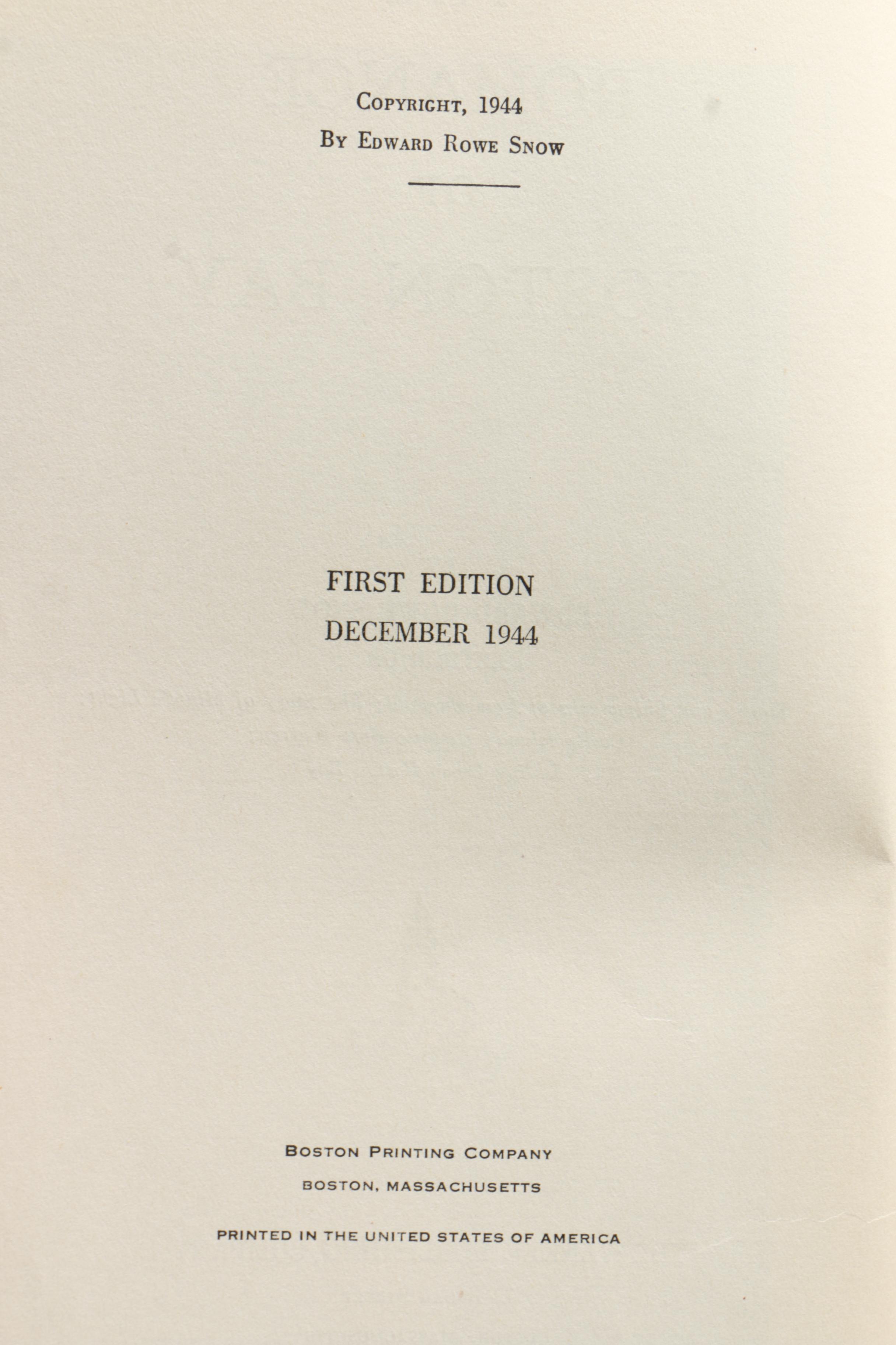 Signed Limited First Edition "The Romance of Boston Bay" by Edward Rowe Snow