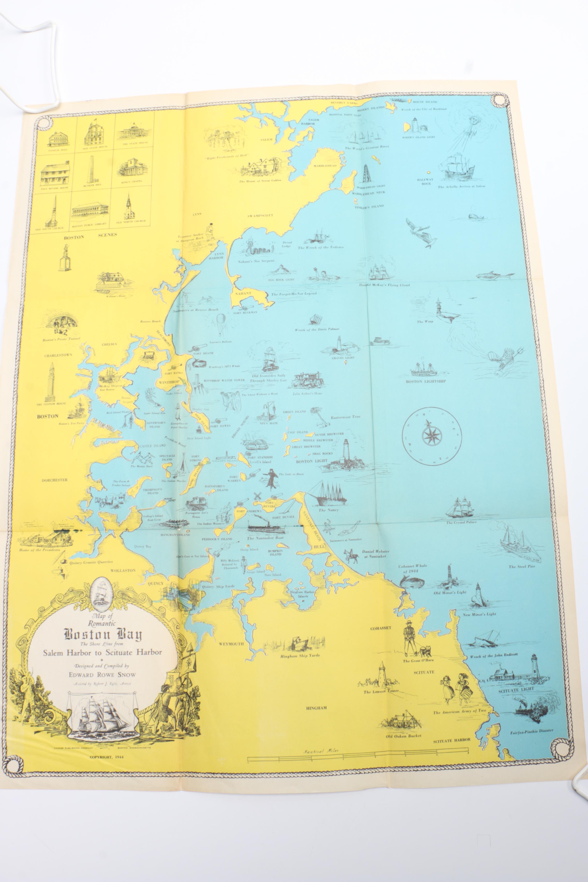 Signed Limited First Edition "The Romance of Boston Bay" by Edward Rowe Snow
