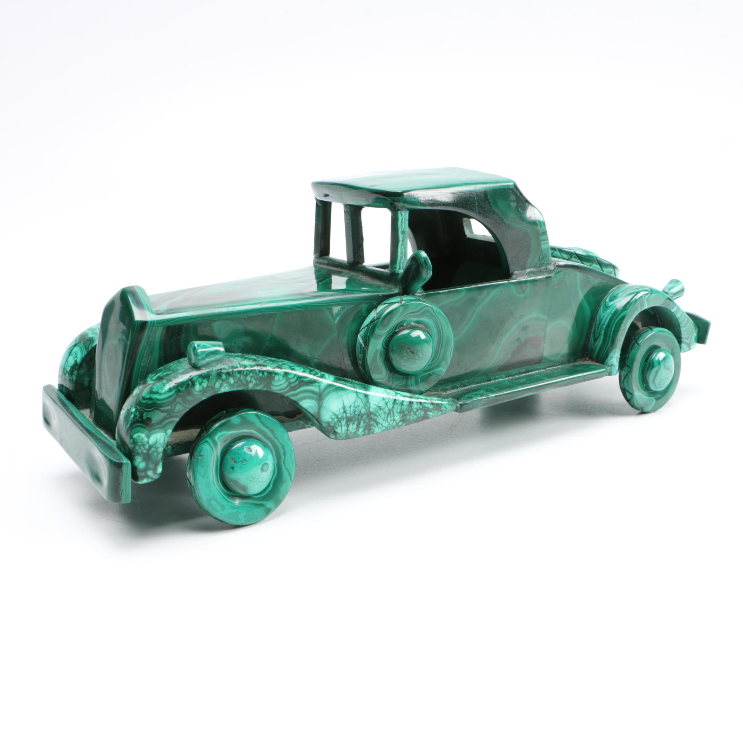 Malachite Roadster Car Sculpture