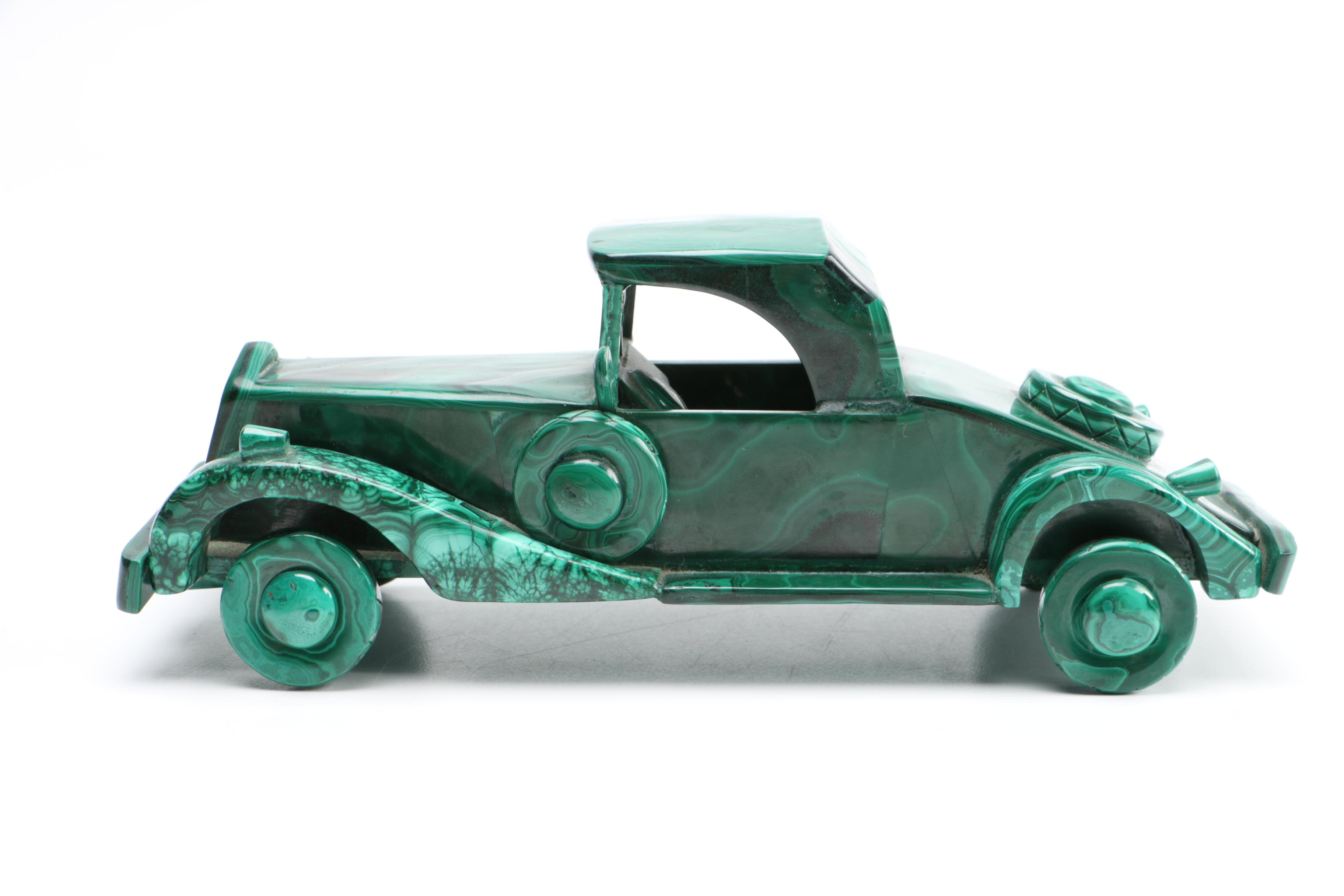 Malachite Roadster Car Sculpture