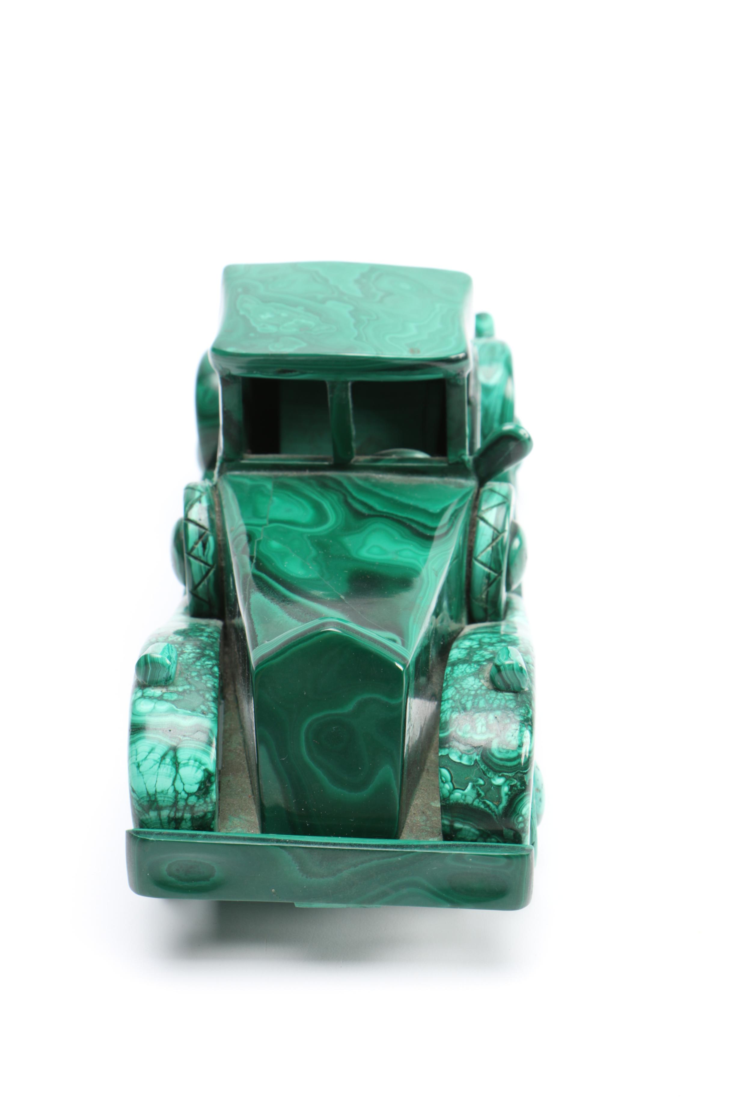 Malachite Roadster Car Sculpture