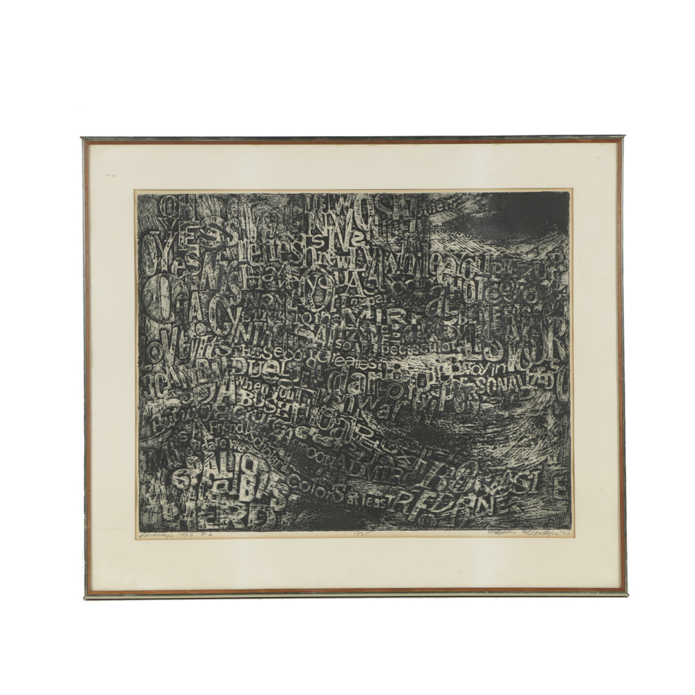 Limited Edition Woodcut on Paper "Landscape 1963 #6"