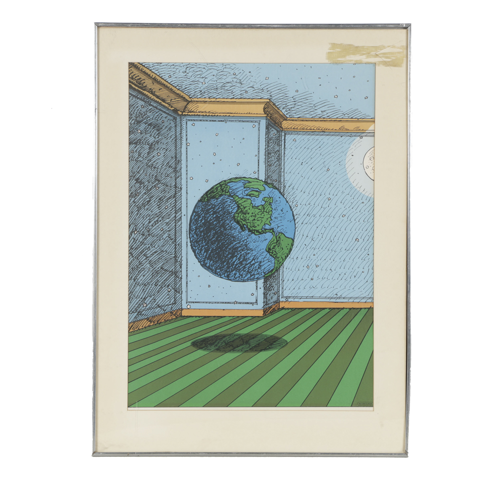 Milton Glaser Offset Lithograph Poster "Give Earth The Chance"