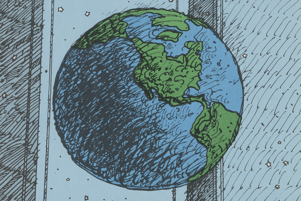 Milton Glaser Offset Lithograph Poster "Give Earth The Chance"