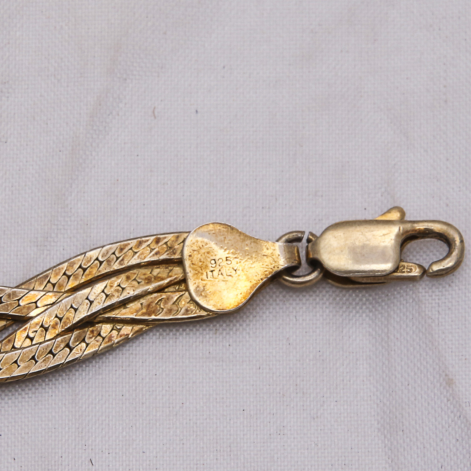 Sterling Silver Braided Italian Necklace and Bracelet