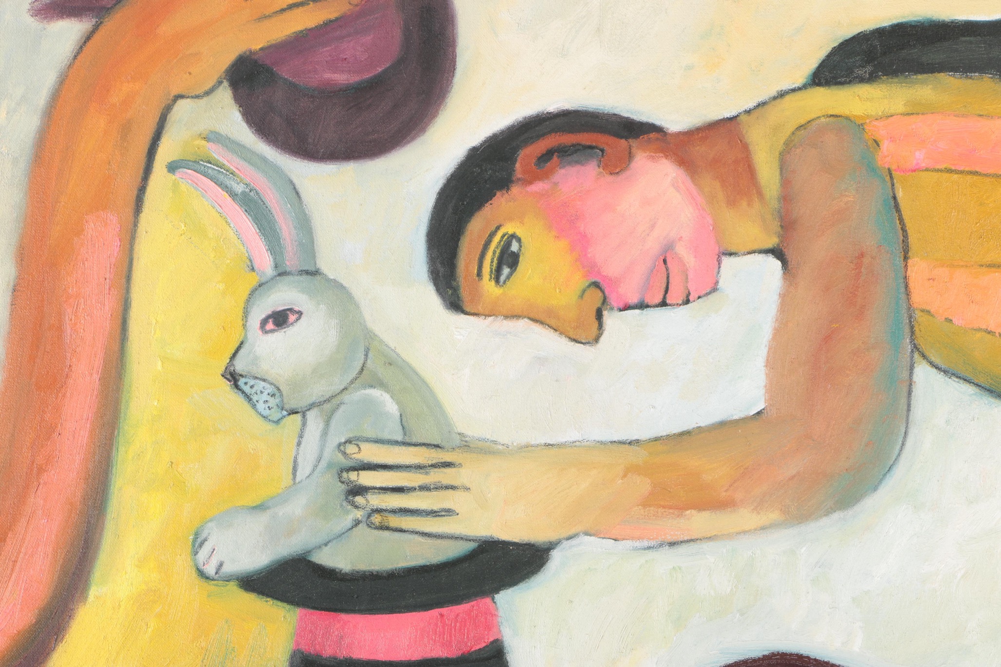 Victor Uhthoff Diptych Oil Paintings on Canvas of Magician Scene