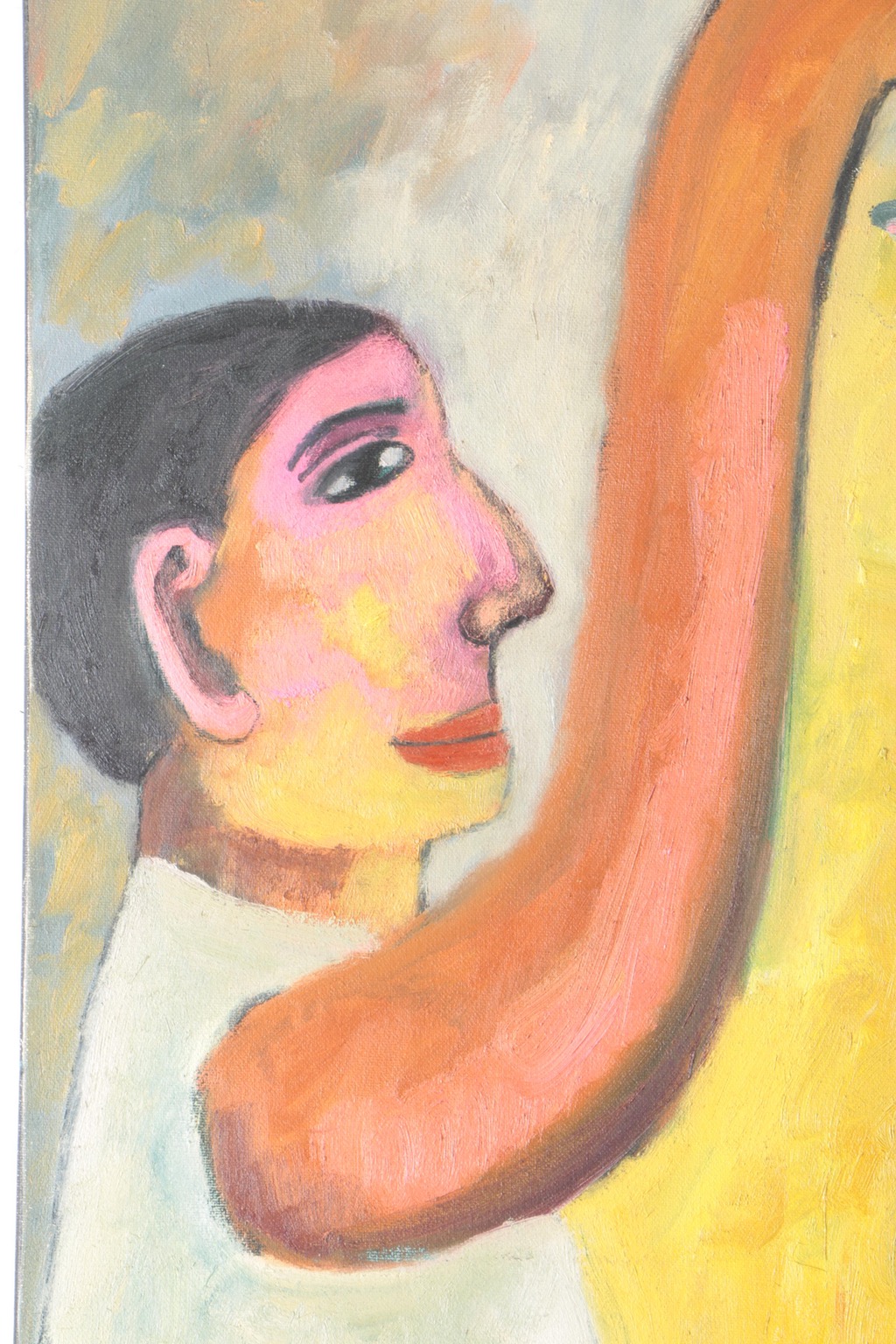 Victor Uhthoff Diptych Oil Paintings on Canvas of Magician Scene