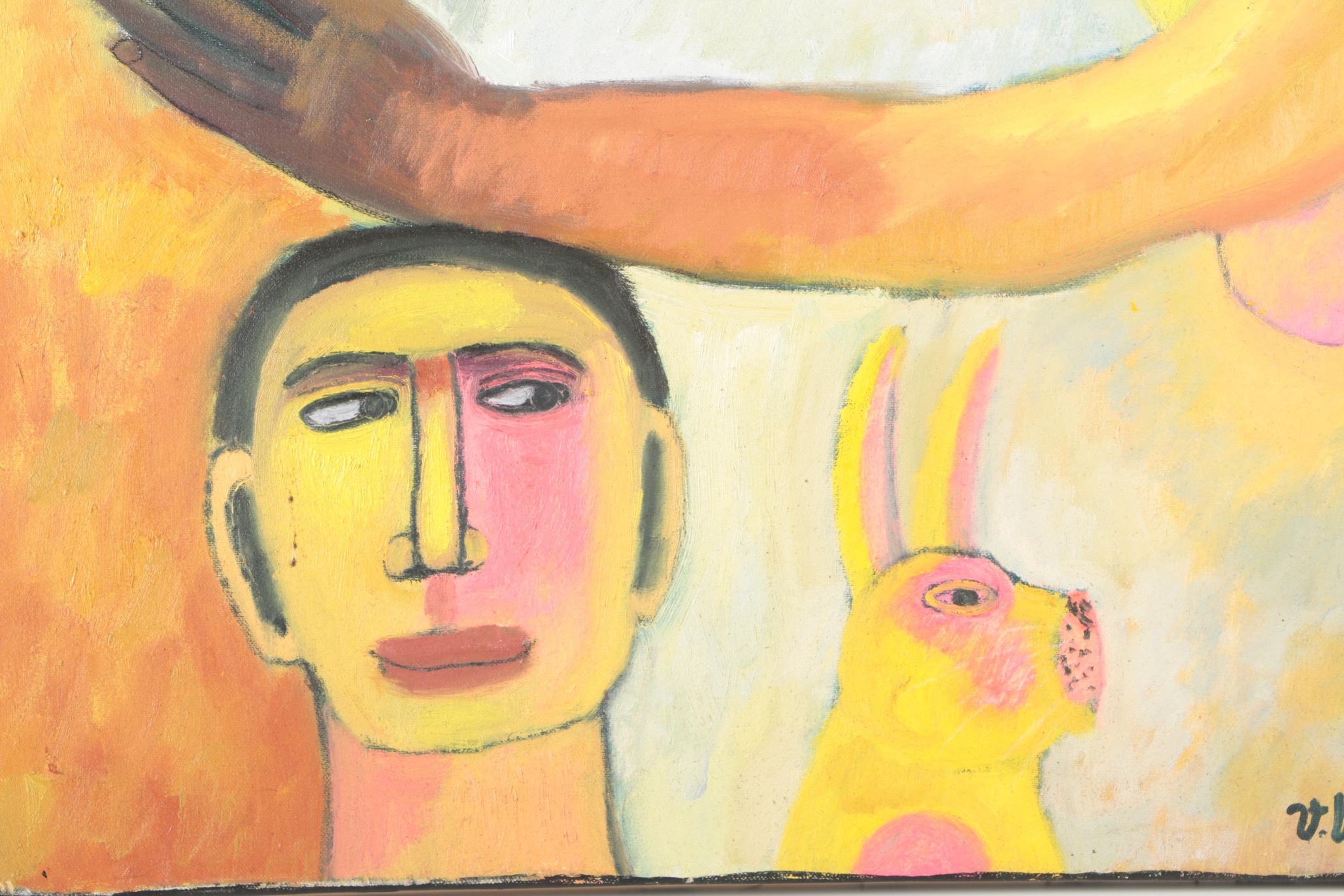 Victor Uhthoff Diptych Oil Paintings on Canvas of Magician Scene