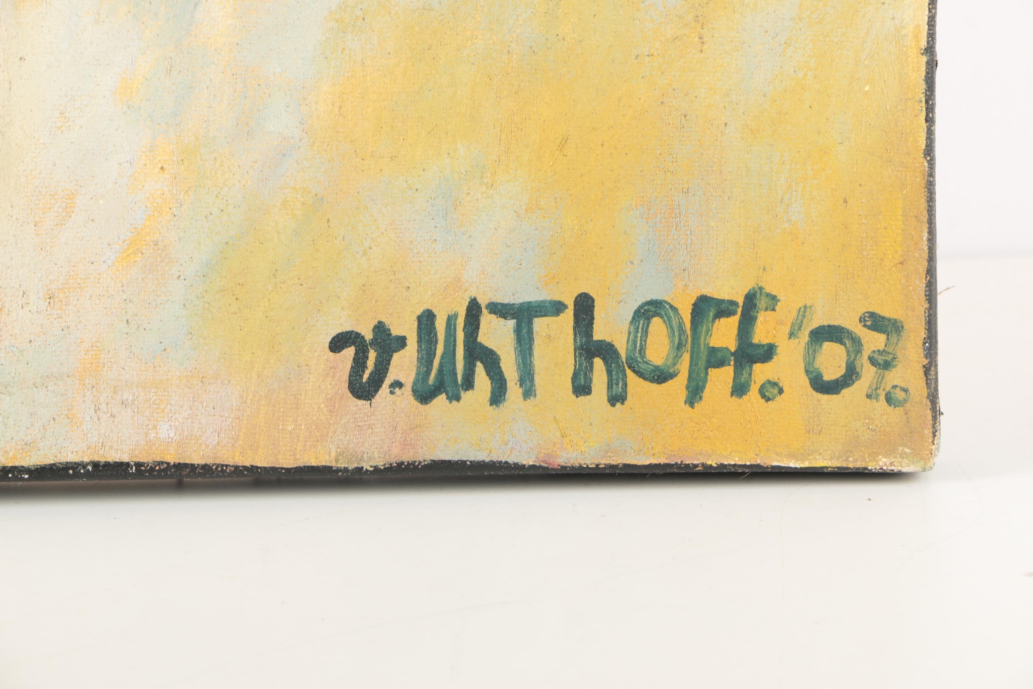 Victor Uhthoff Diptych Oil Paintings on Canvas of Magician Scene