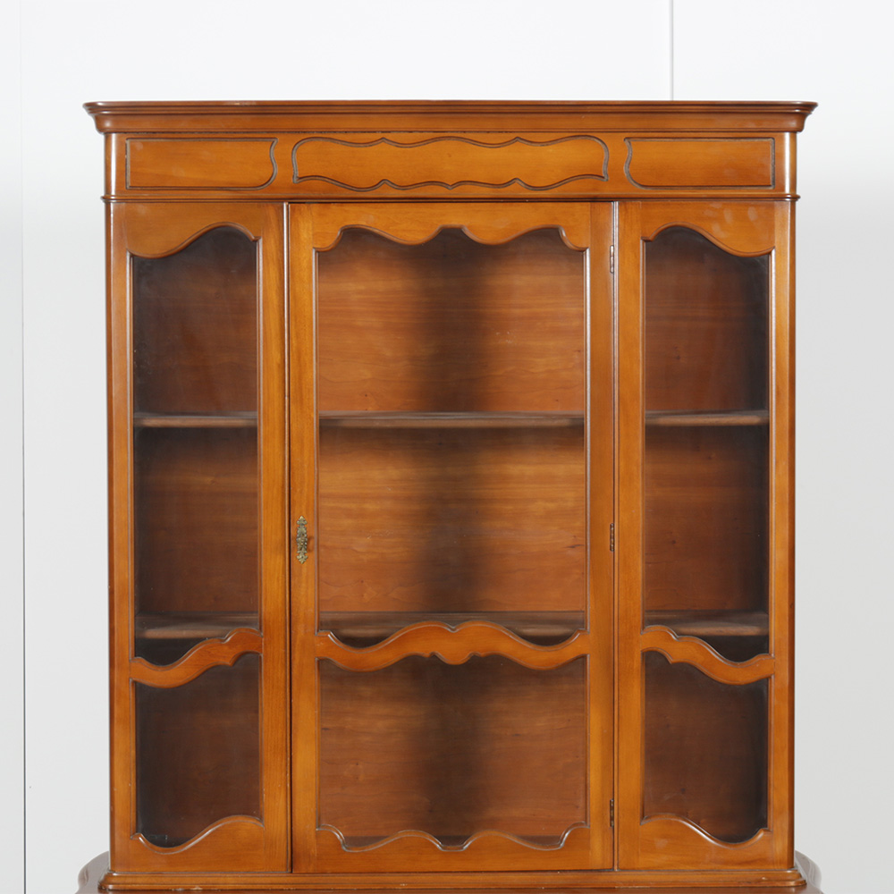 Vintage Louis XV Style Glass Front China Cabinet