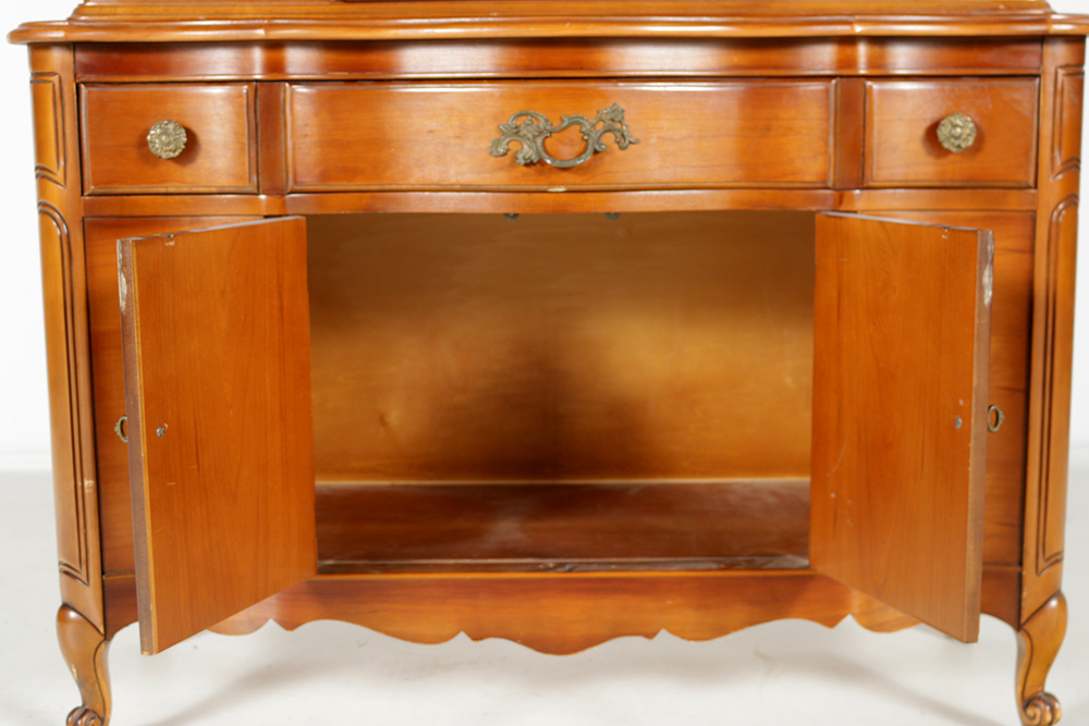 Vintage Louis XV Style Glass Front China Cabinet