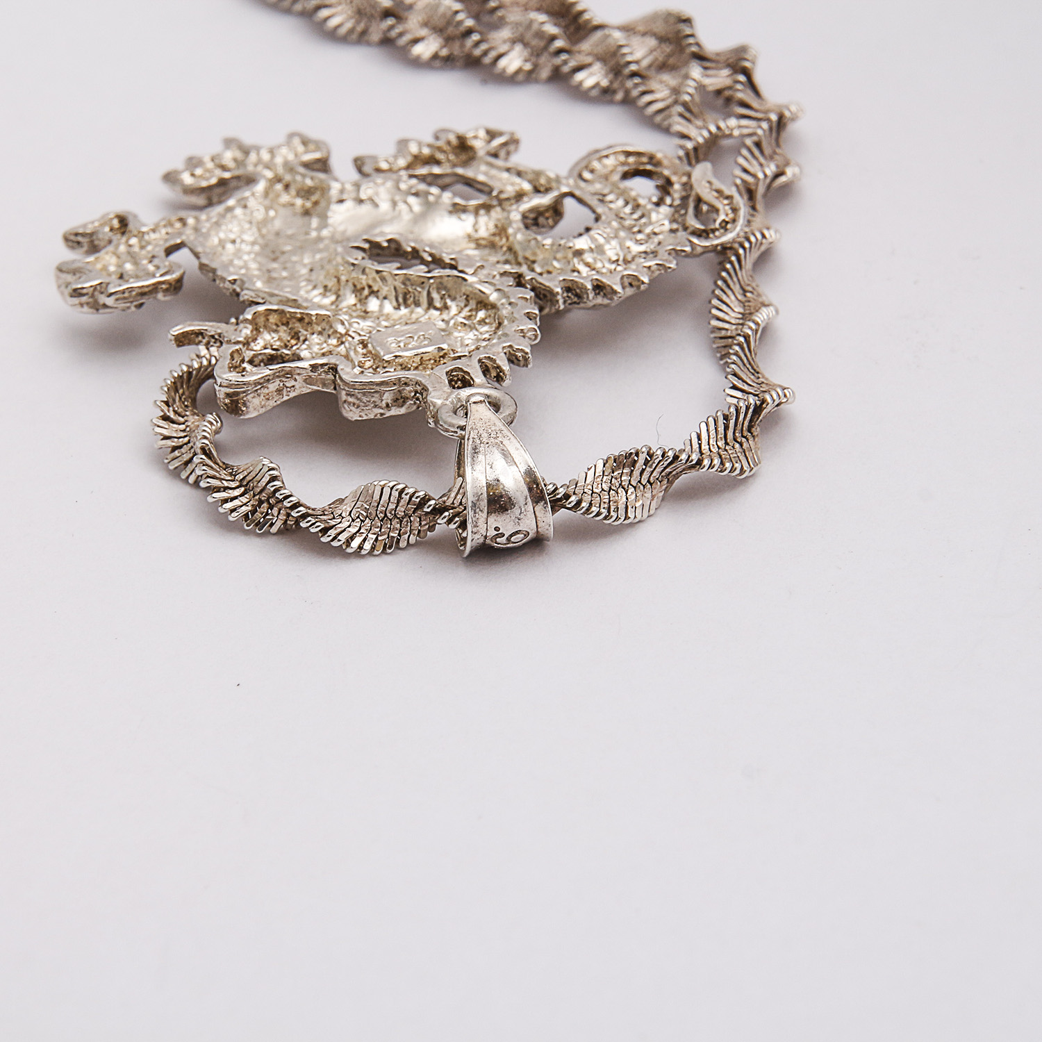 Herringbone and Dragon Sterling Silver Necklaces