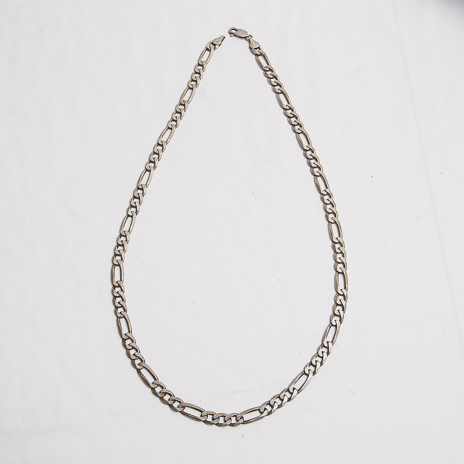 Sterling Double Rope Chain Bracelet with Figaro Chain Necklace