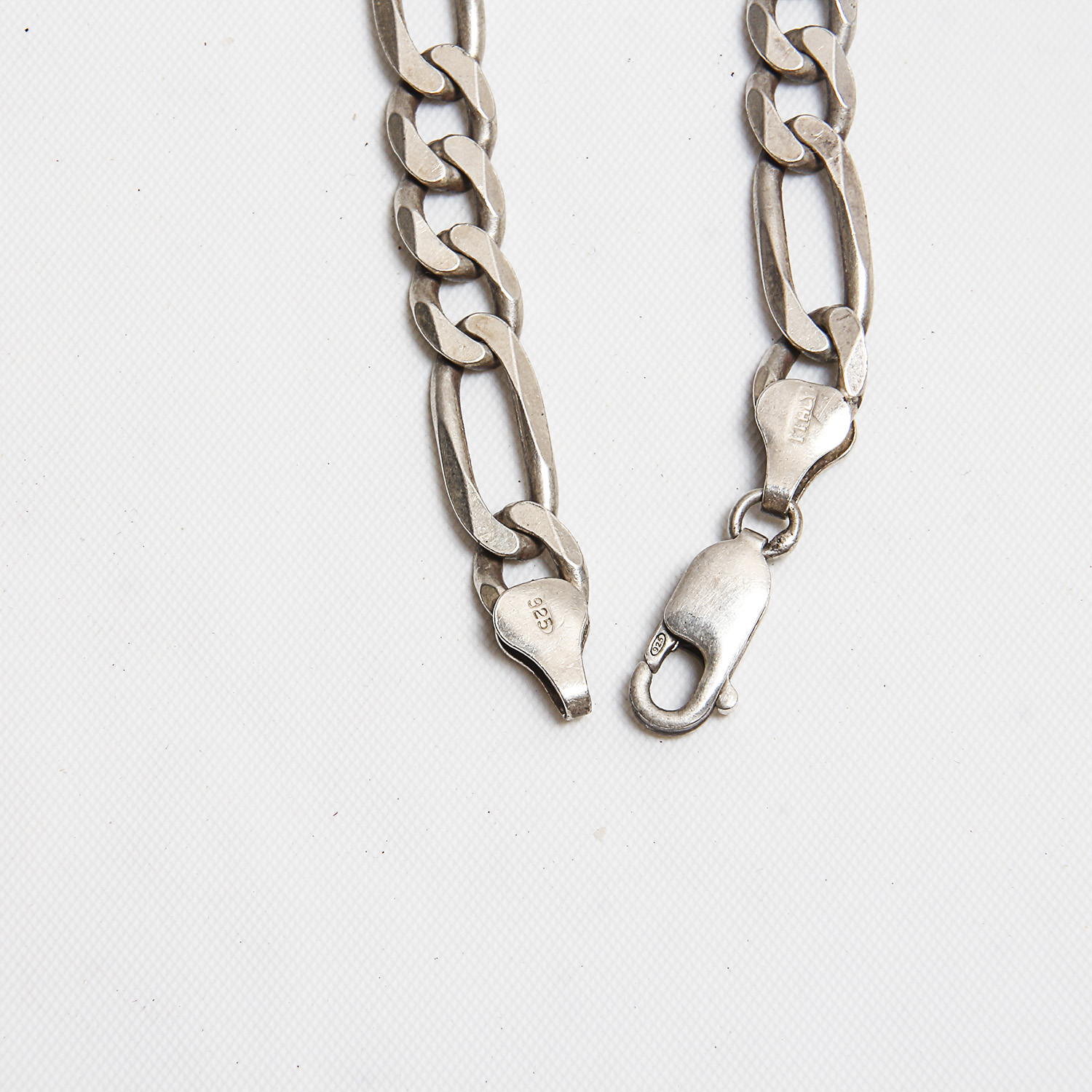 Sterling Double Rope Chain Bracelet with Figaro Chain Necklace