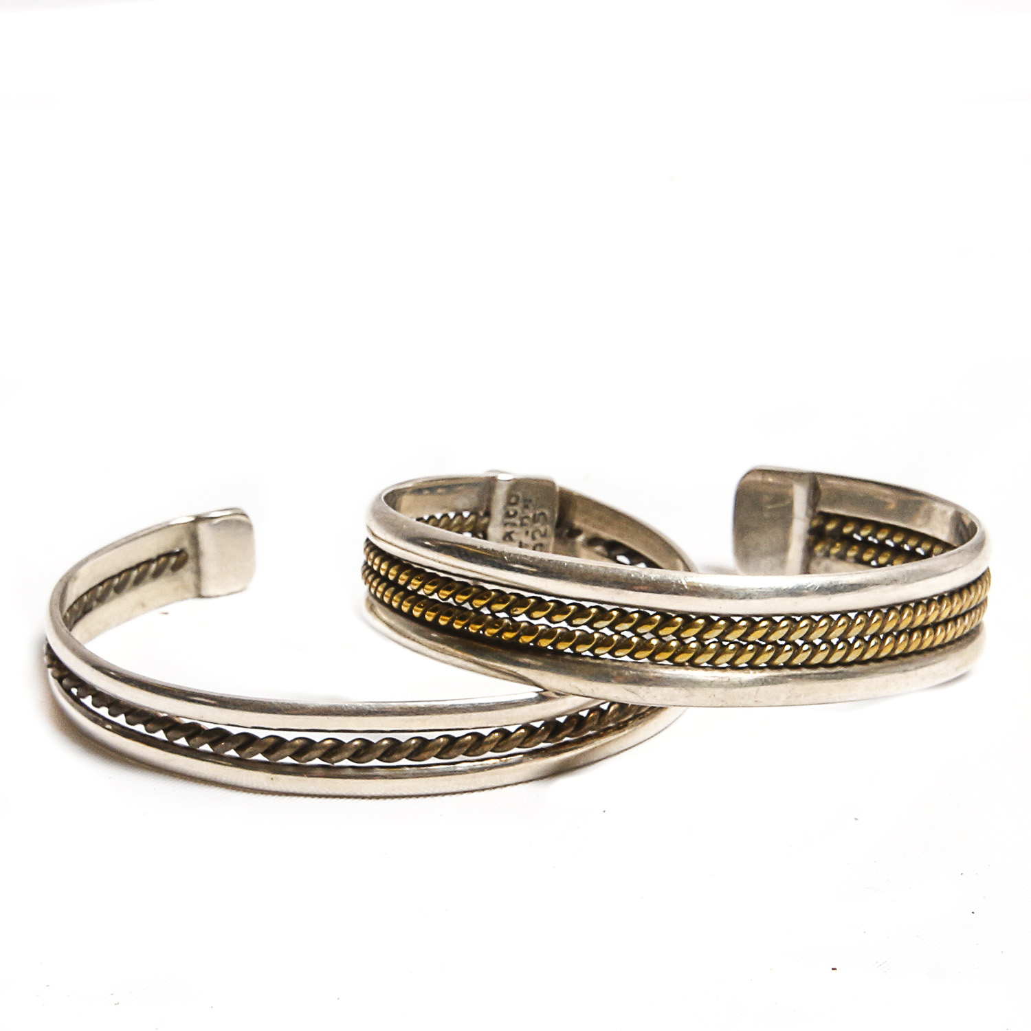 Pair of Vintage Sterling Silver Cuff Bracelets