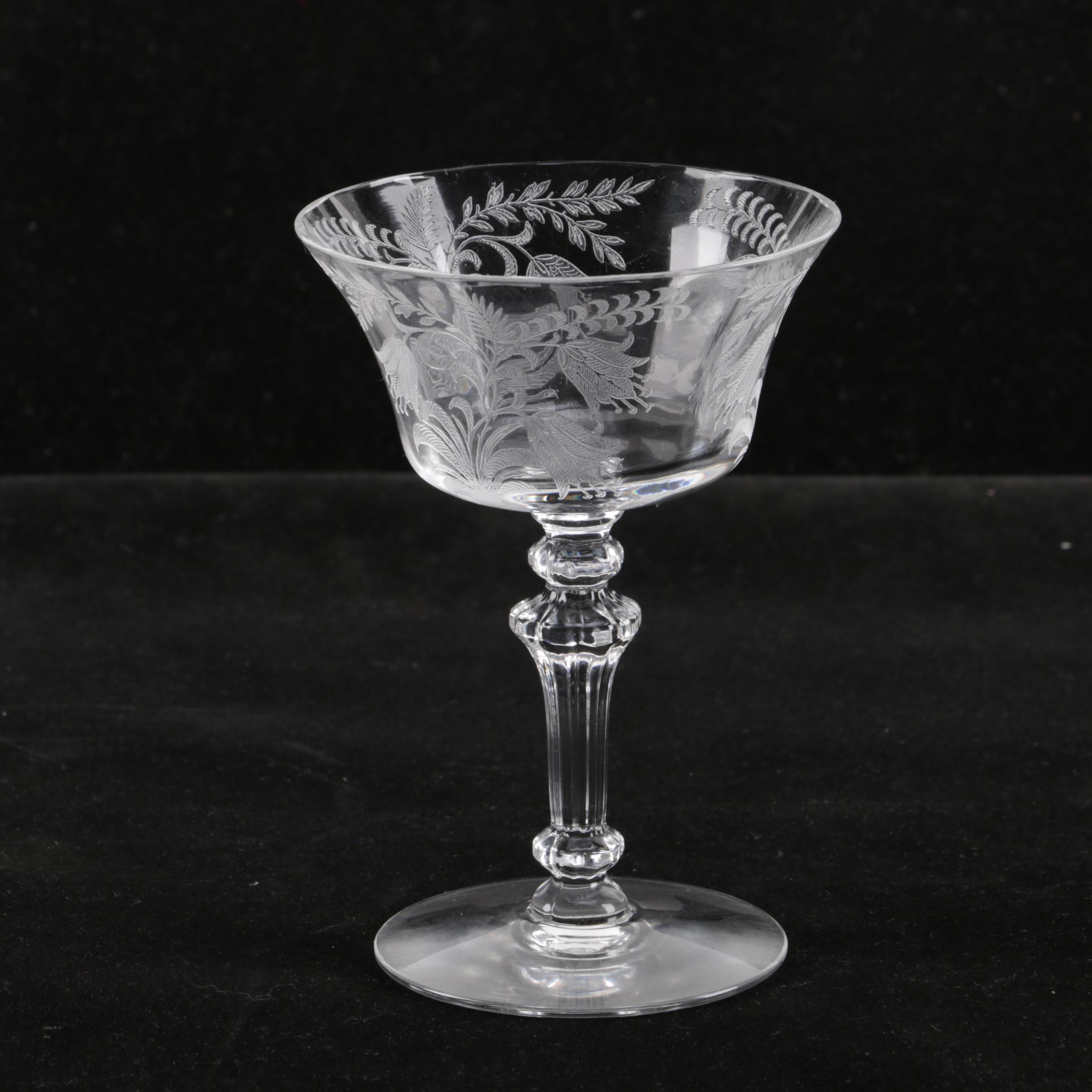 Vintage Etched Crystal Stemware