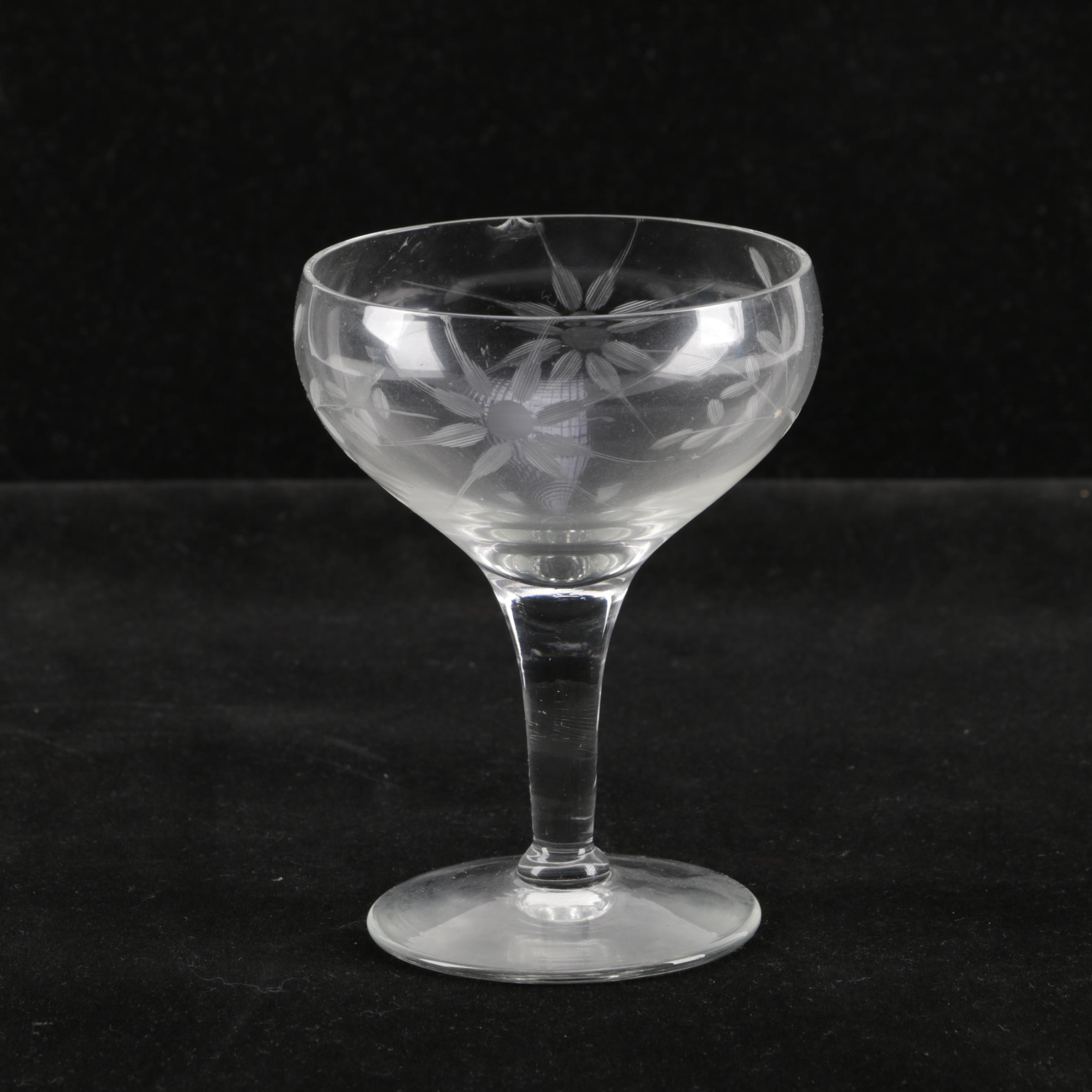 Vintage Etched Crystal Stemware
