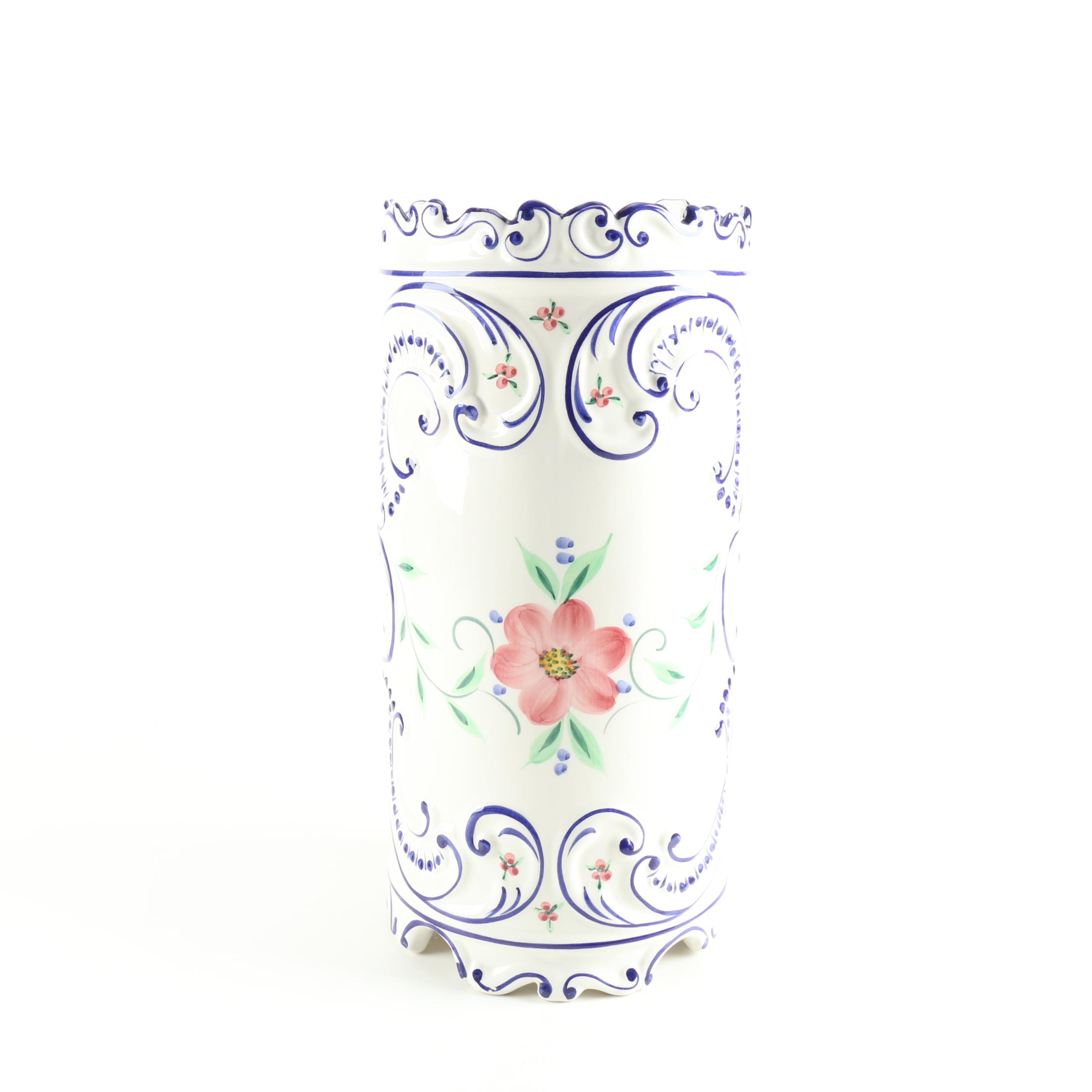 Hand-Painted Portuguese Umbrella Stand