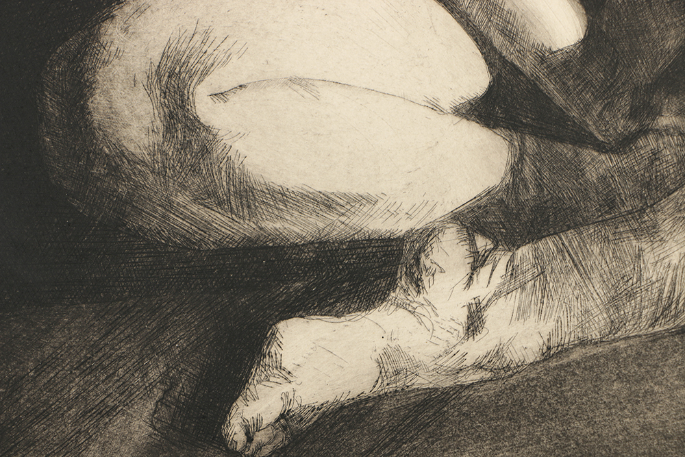 Frank Lind Limited Edition Etching on Paper Nude Figure