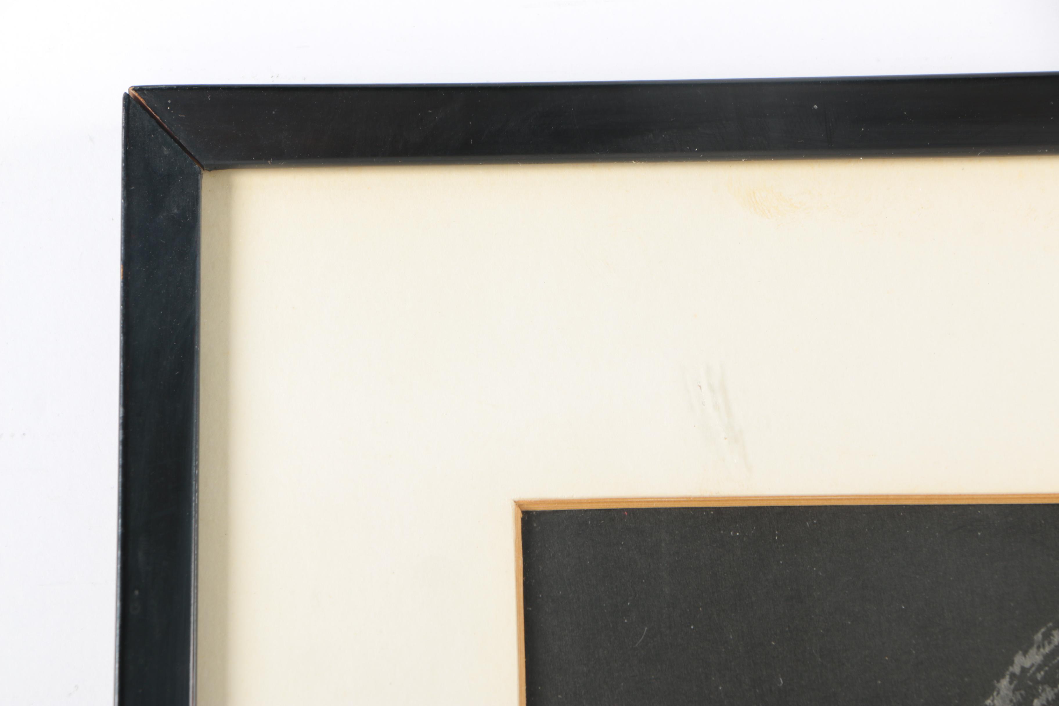 1950s Kaoru Kawano Woodblock "Doves And Girl"