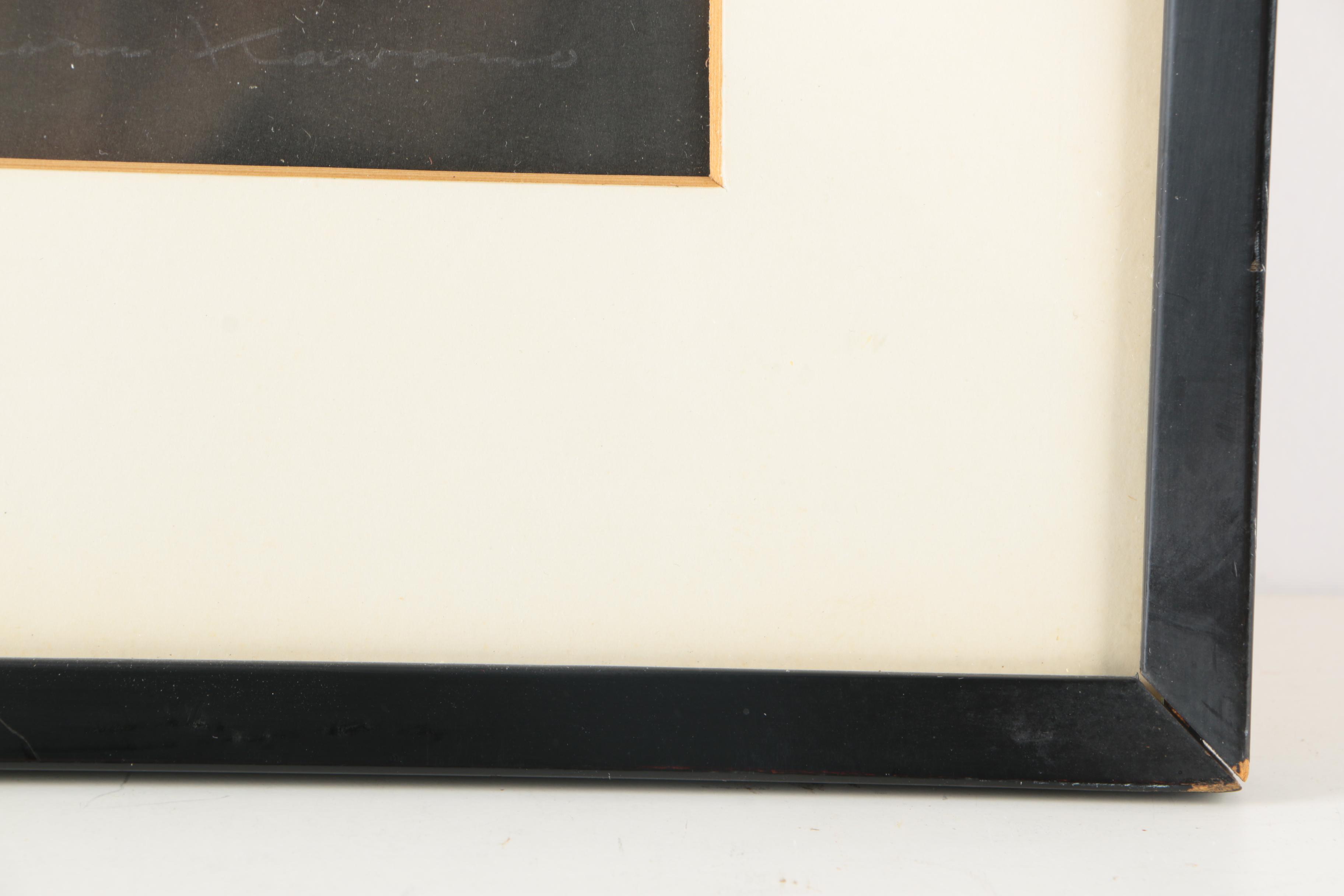 1950s Kaoru Kawano Woodblock "Doves And Girl"