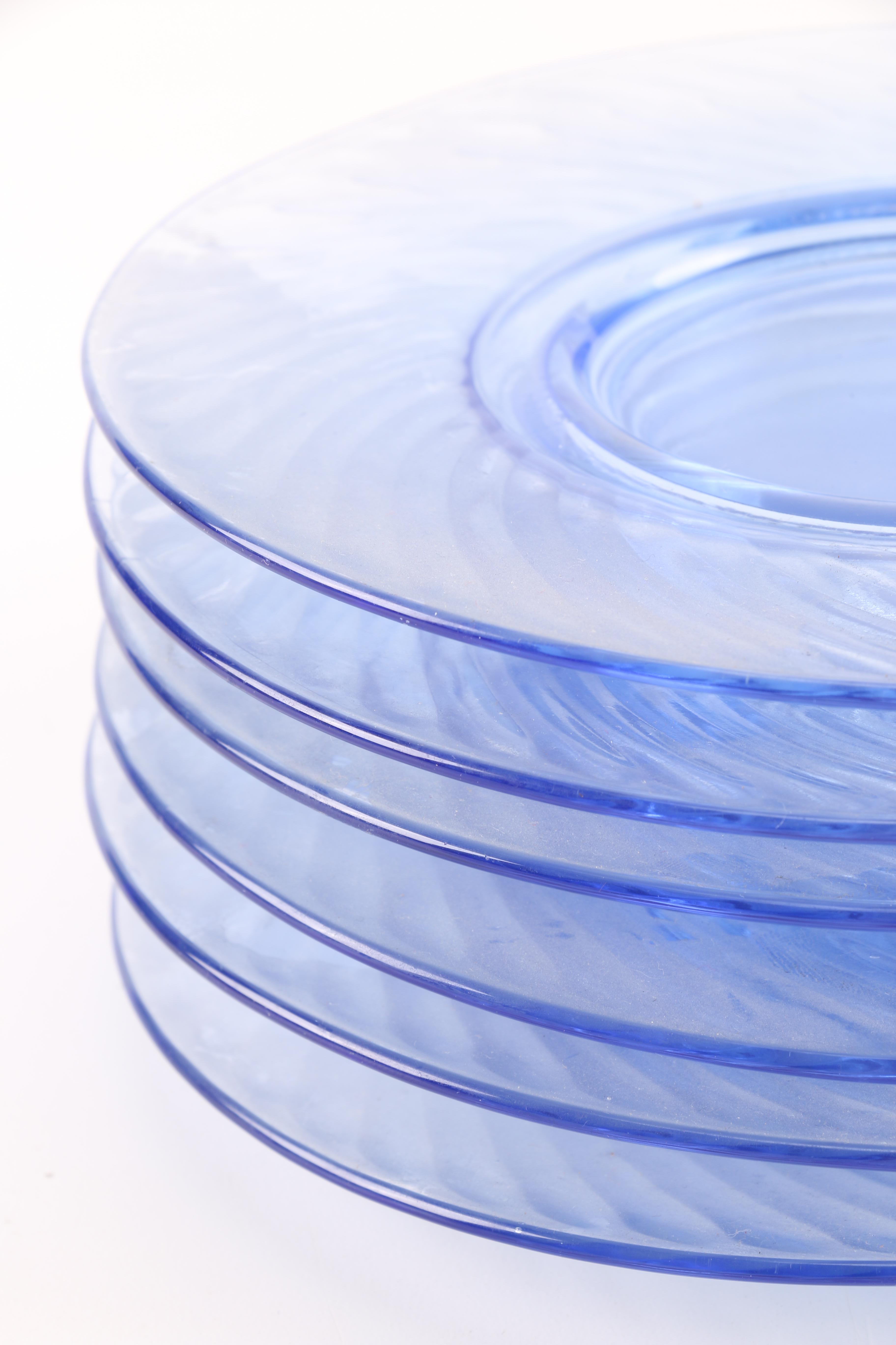 Round Blue Translucent Plate Set