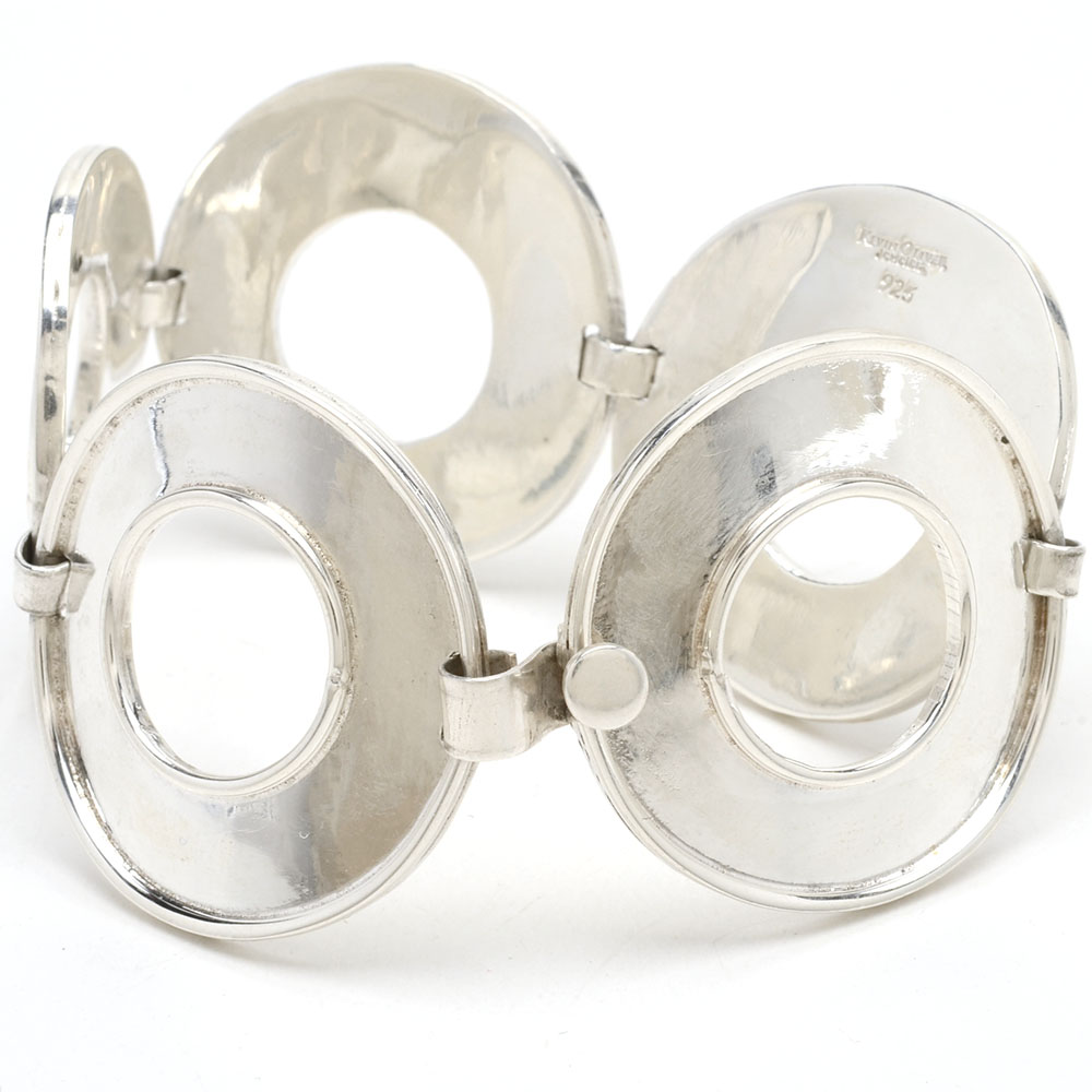 Kevin Oliver Sterling Silver Openwork Disc Link Bracelet