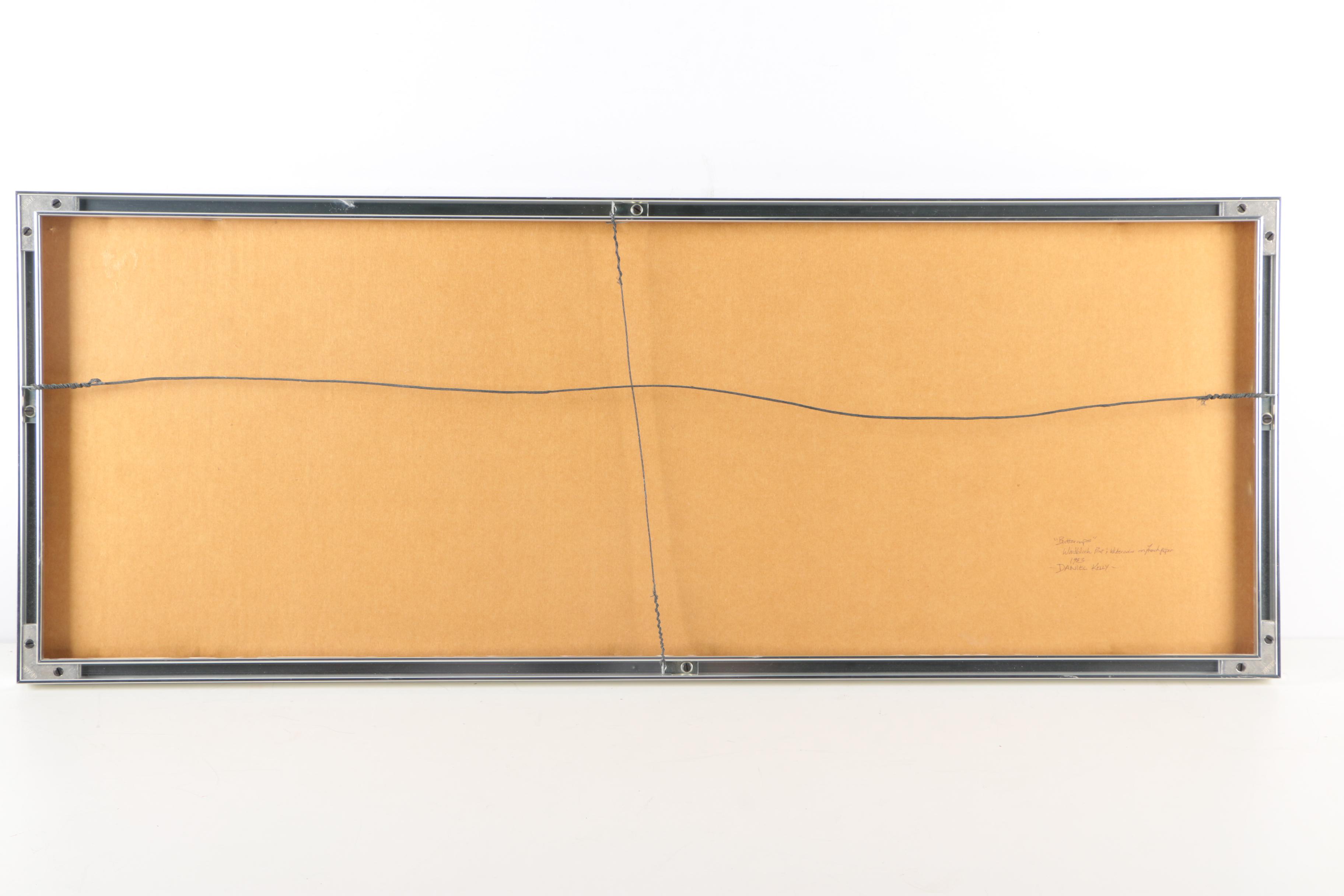 Daniel Kelly 1983 Limited Edition Woodblock Print With Watercolor "Buttercups"