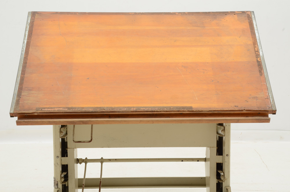 Industrial Wooden Top Drafting Table