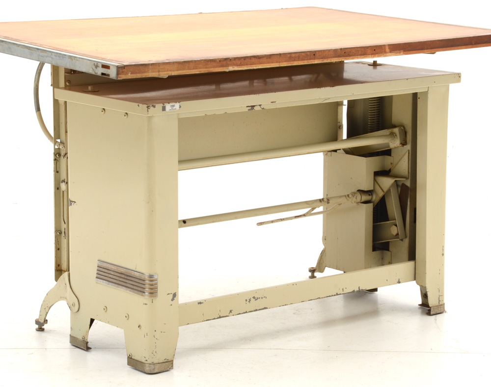 Industrial Wooden Top Drafting Table