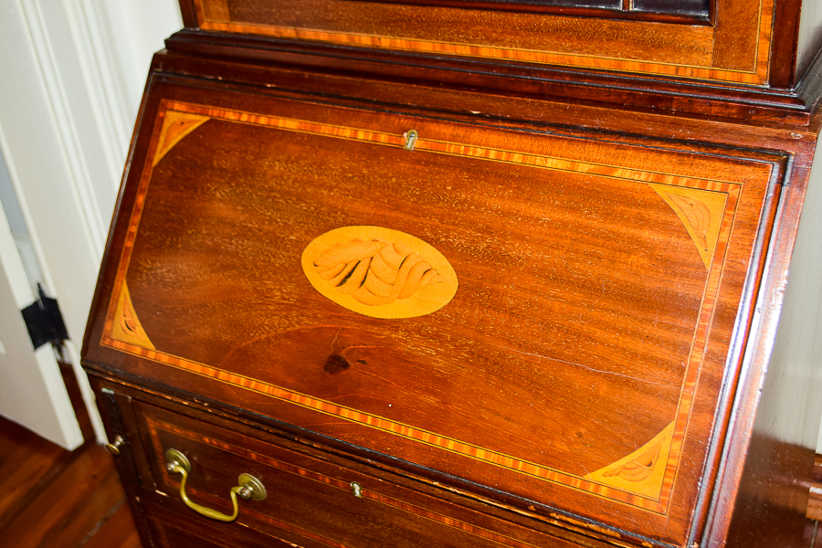 Vintage Hepplewhite Style Mahogany Secretary